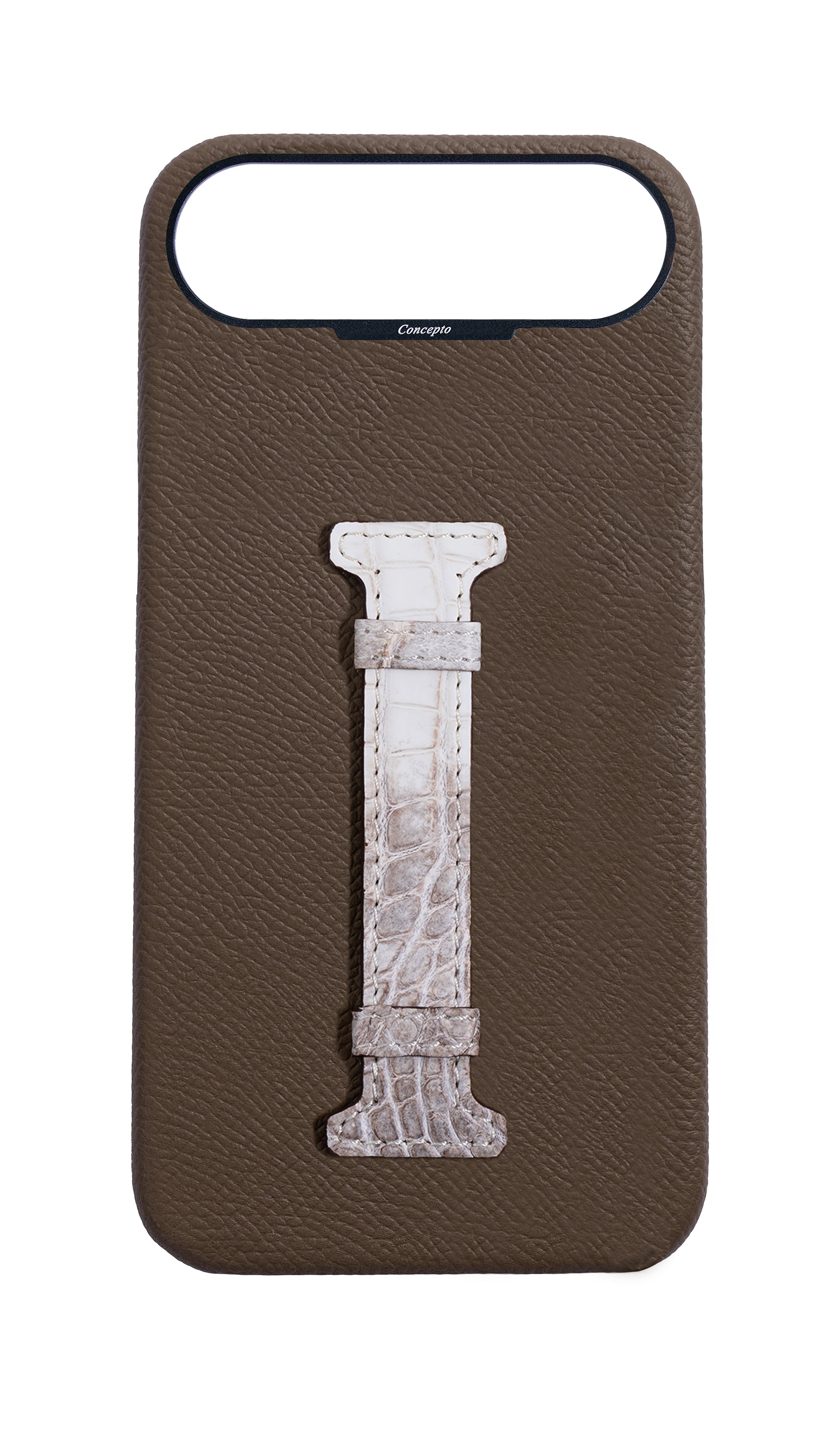 Taupe Himalayan Exotic Crocodile Middle Strap Case