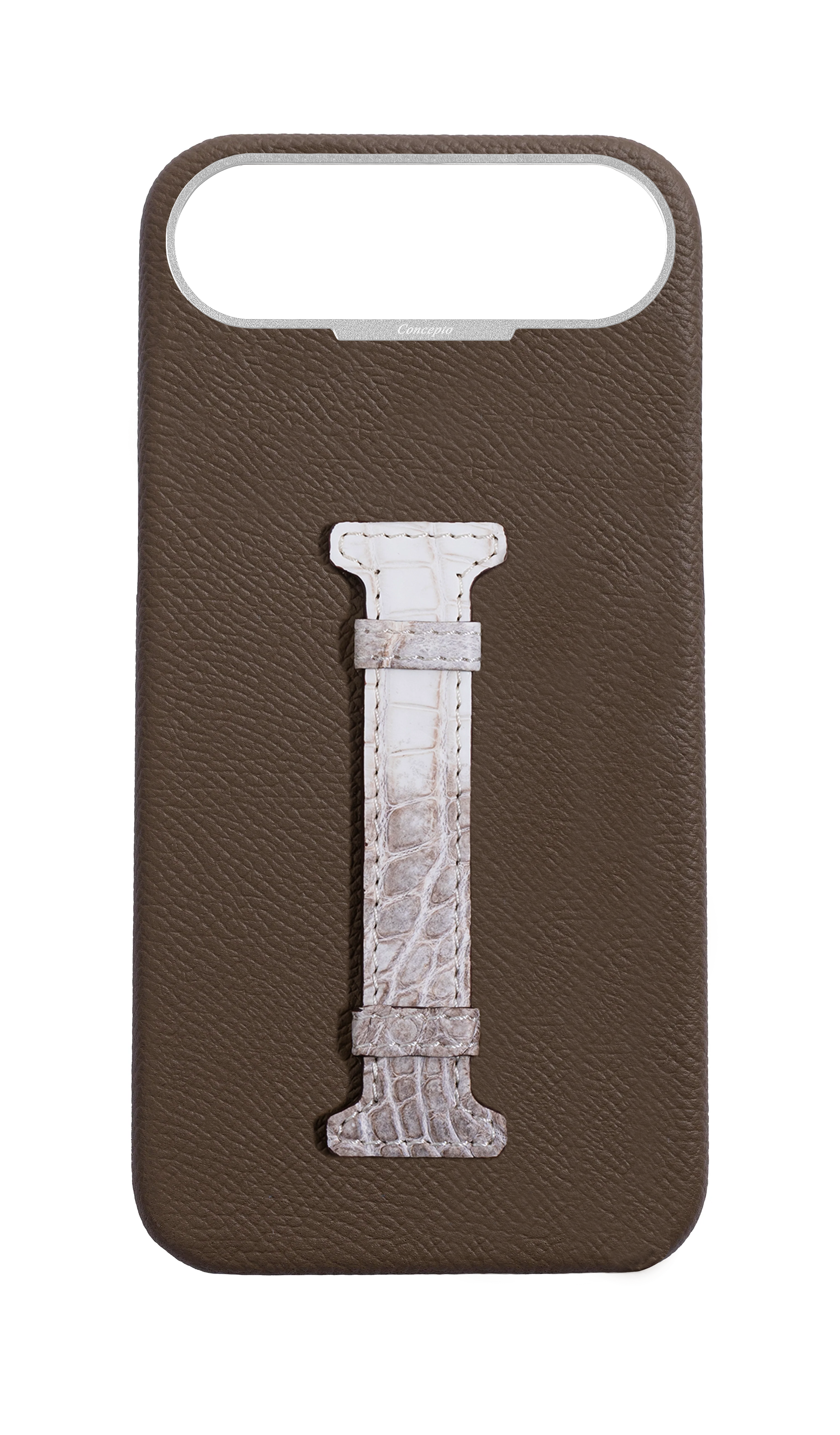 Taupe Himalayan Exotic Crocodile Middle Strap Case