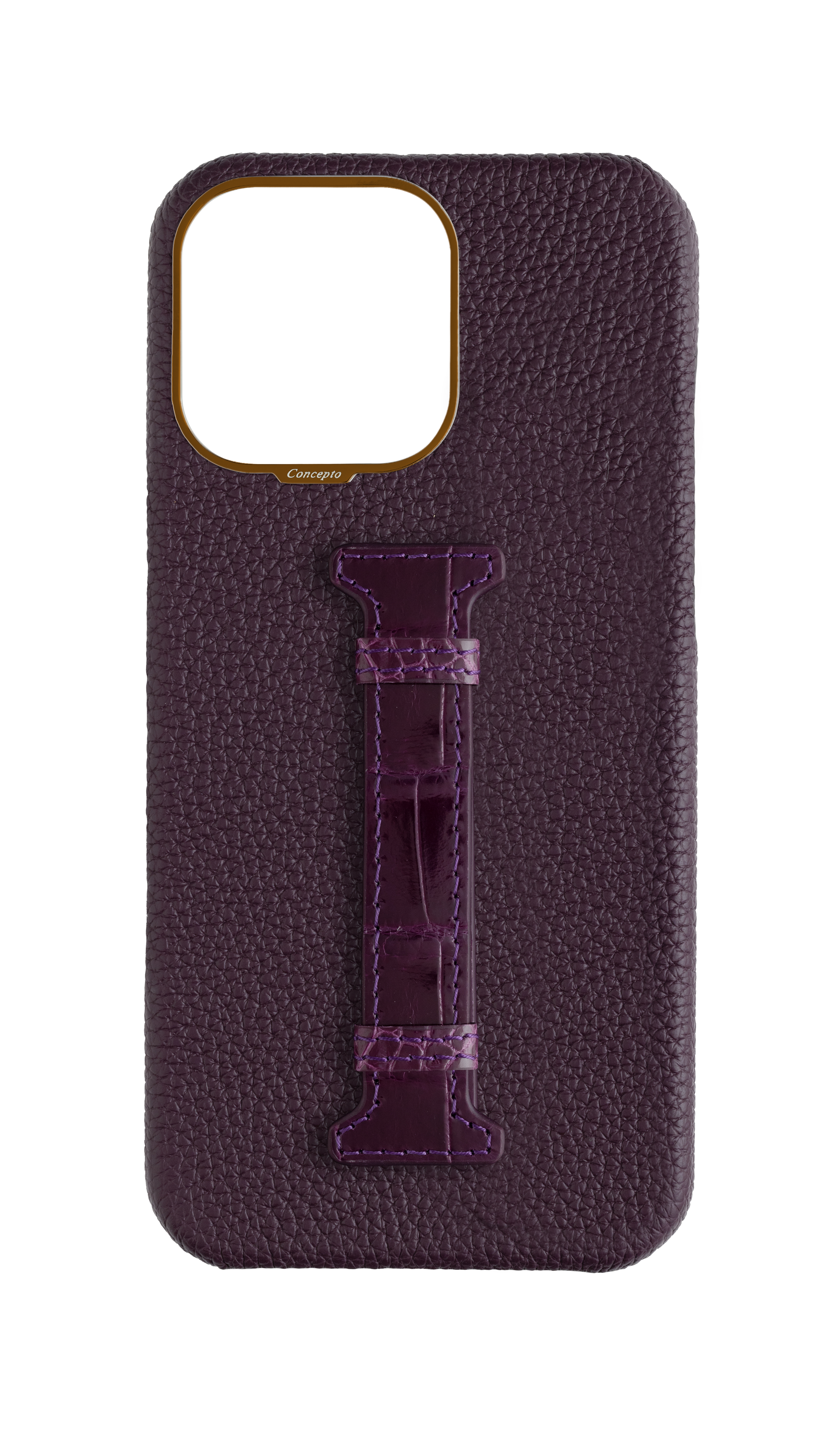 Deep Purple Exotic Crocodile Middle Strap Case