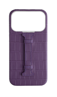 Matte Purple Embossed Crocodile Case