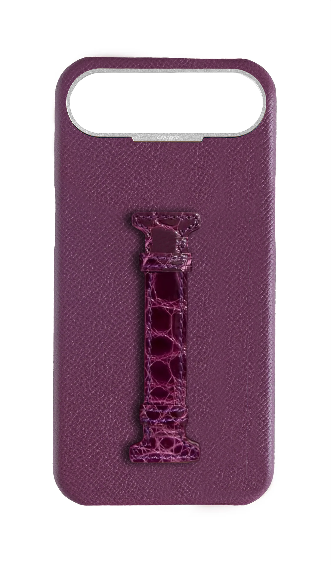 Deep Purple Exotic Crocodile Middle Strap Case
