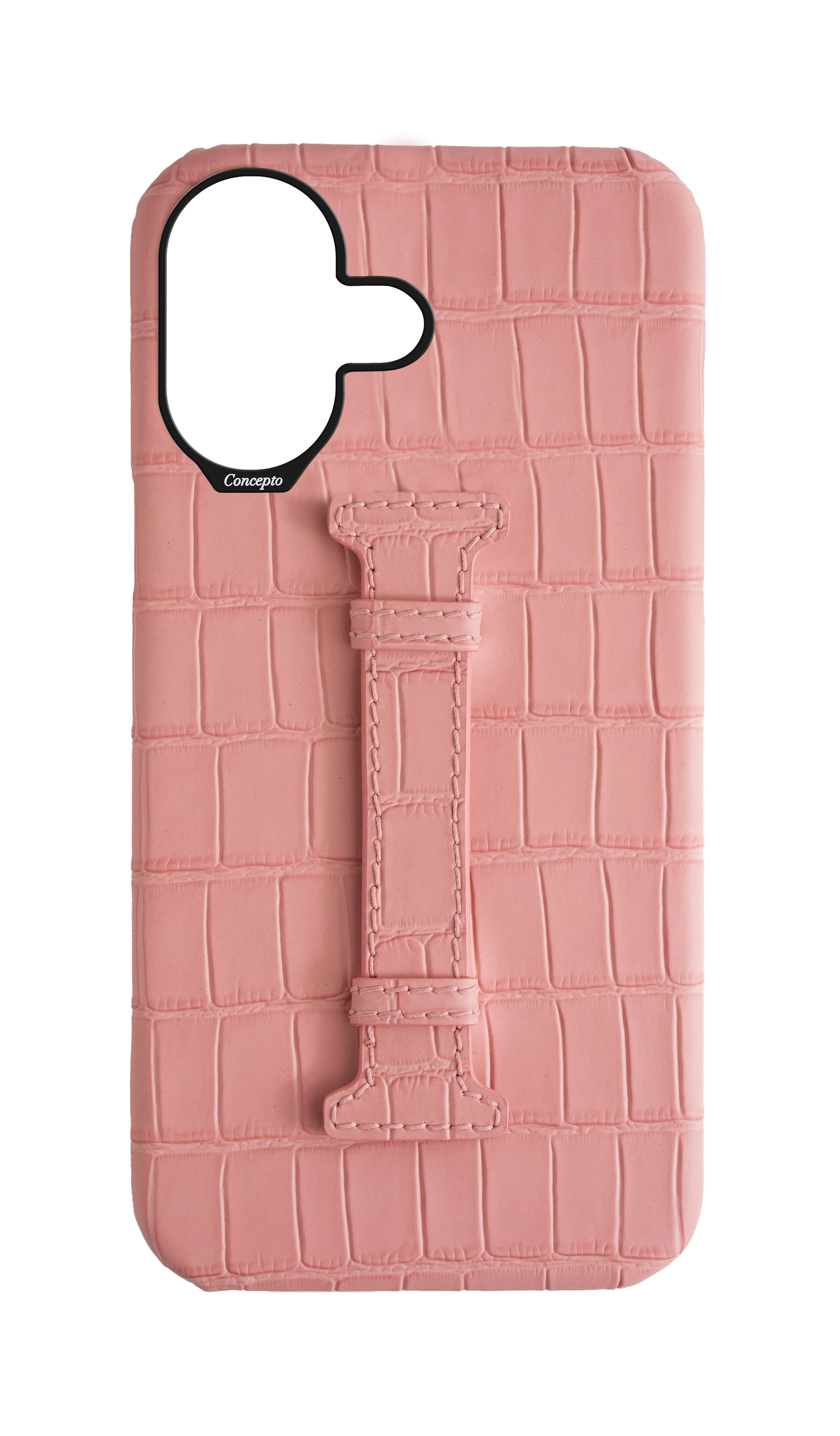 Matte Pink Embossed Crocodile Case