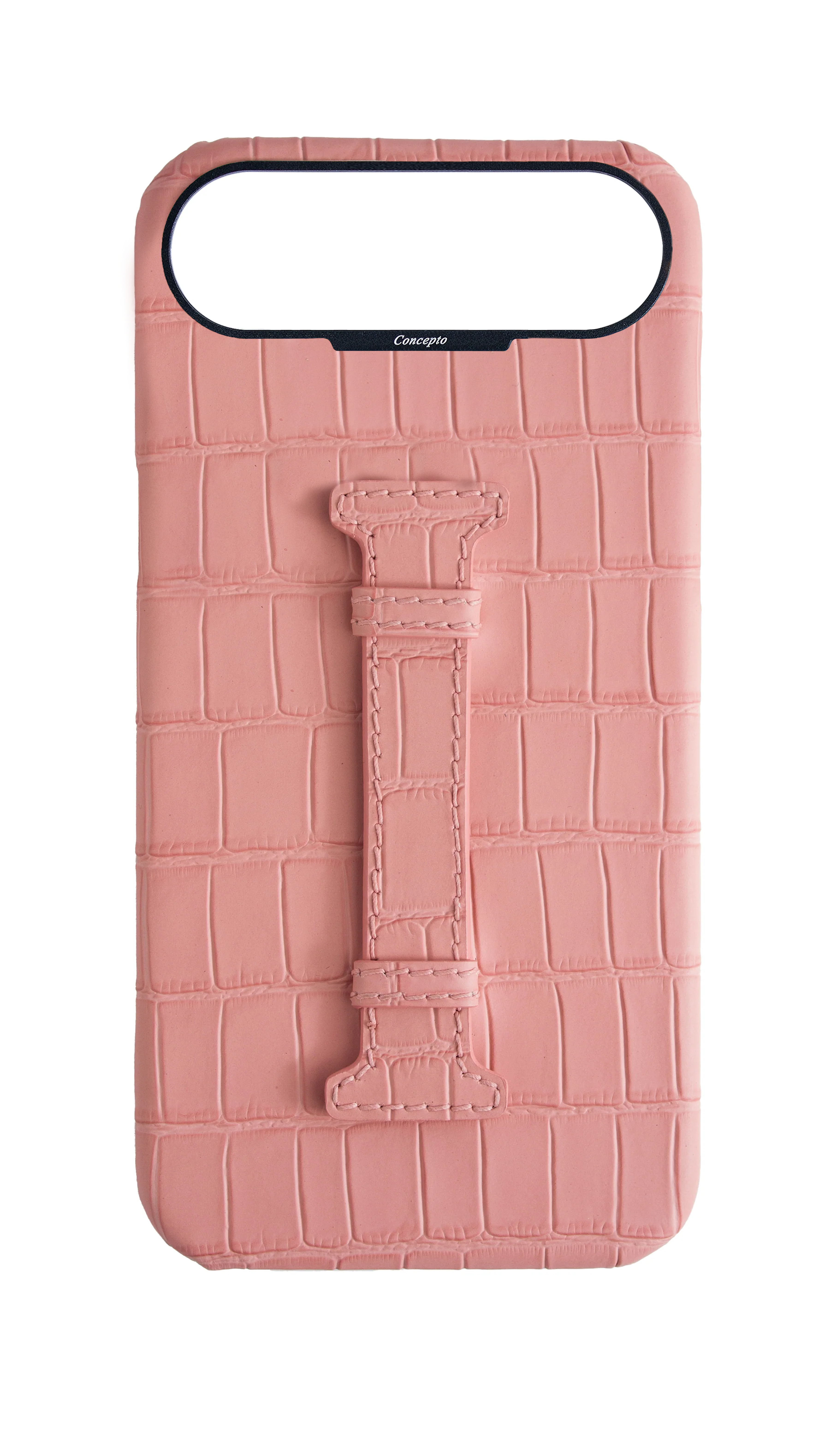 Matte Pink Embossed Crocodile Case