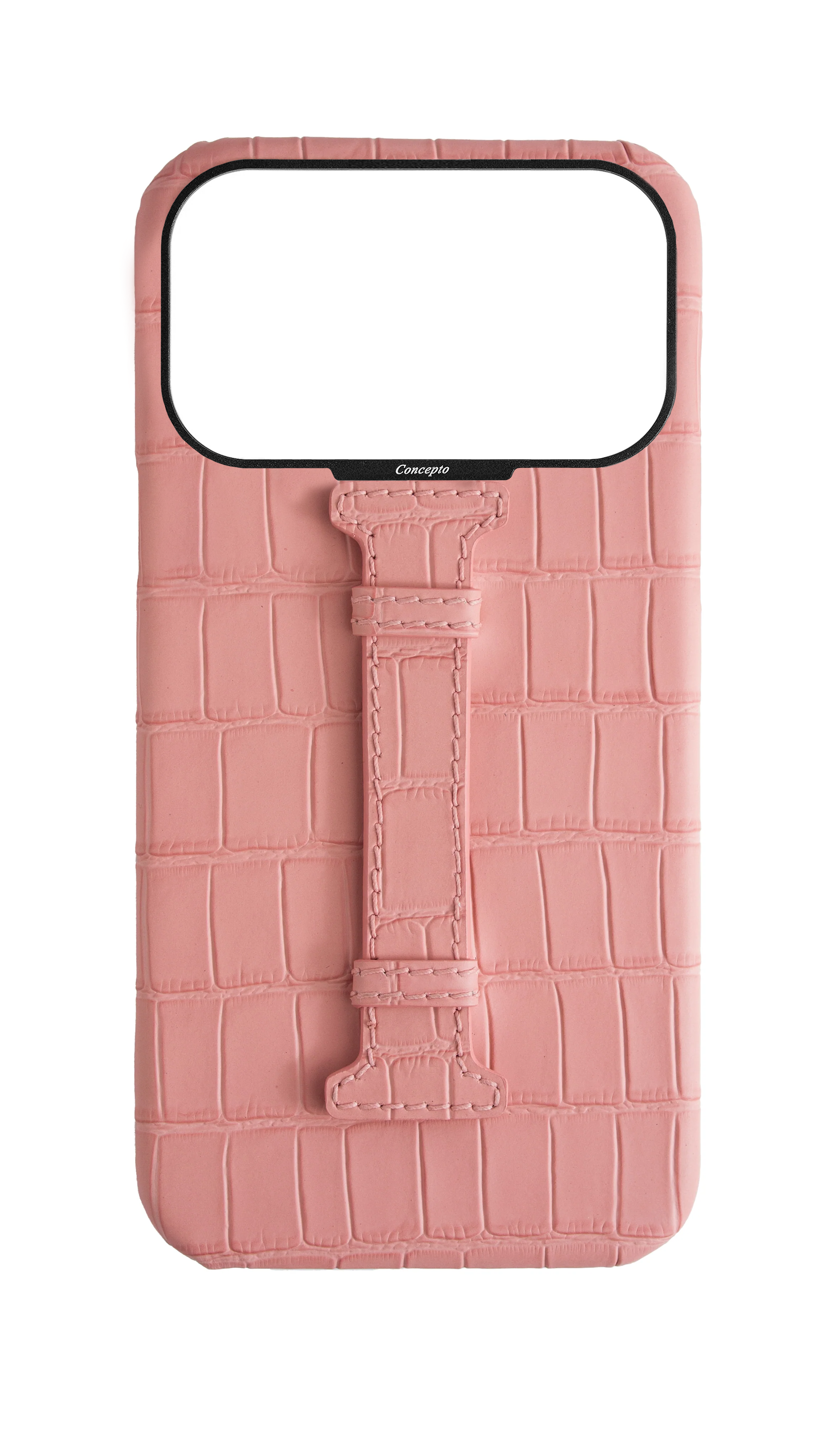 Matte Pink Embossed Crocodile Case