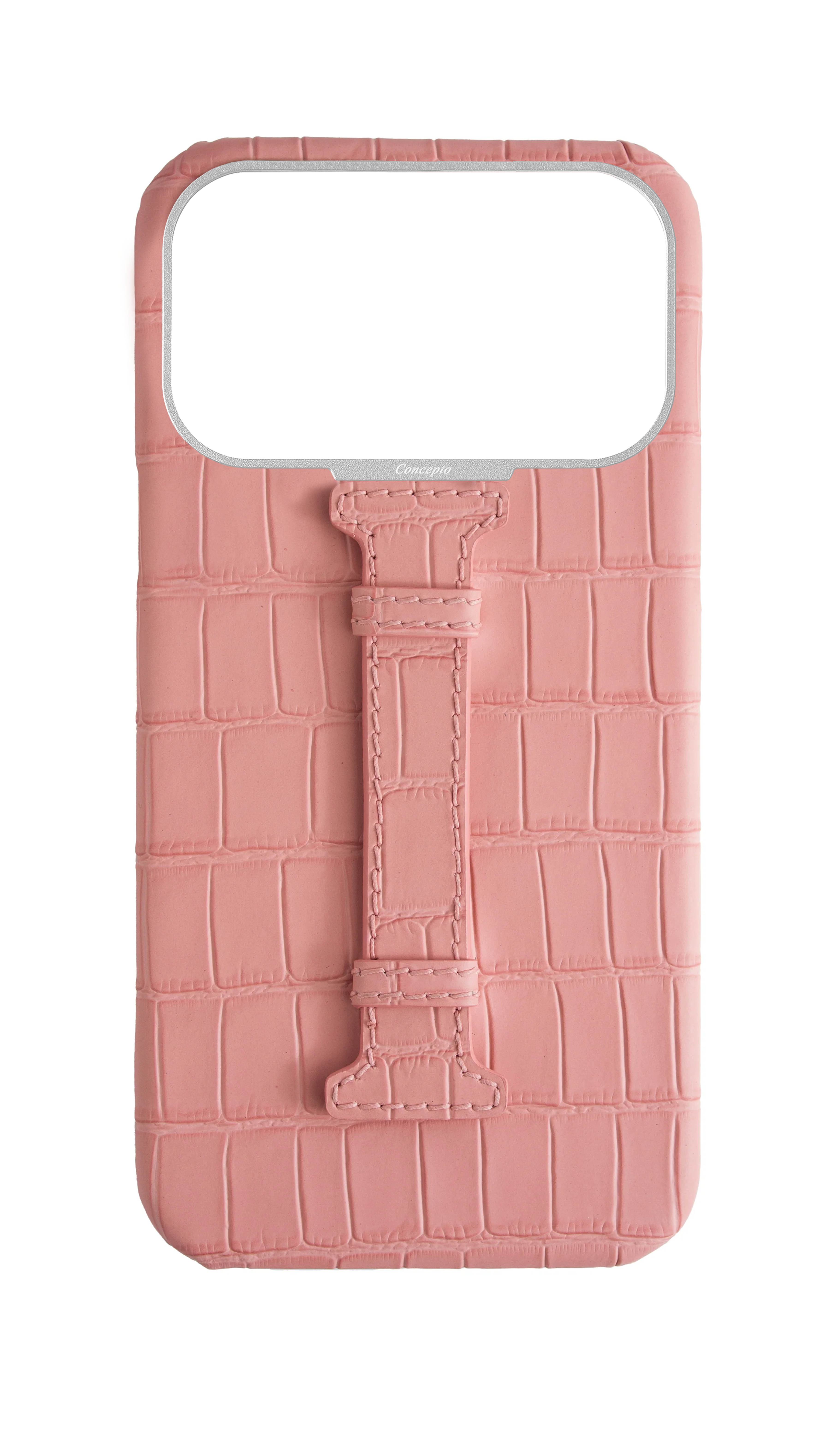 Matte Pink Embossed Crocodile Case
