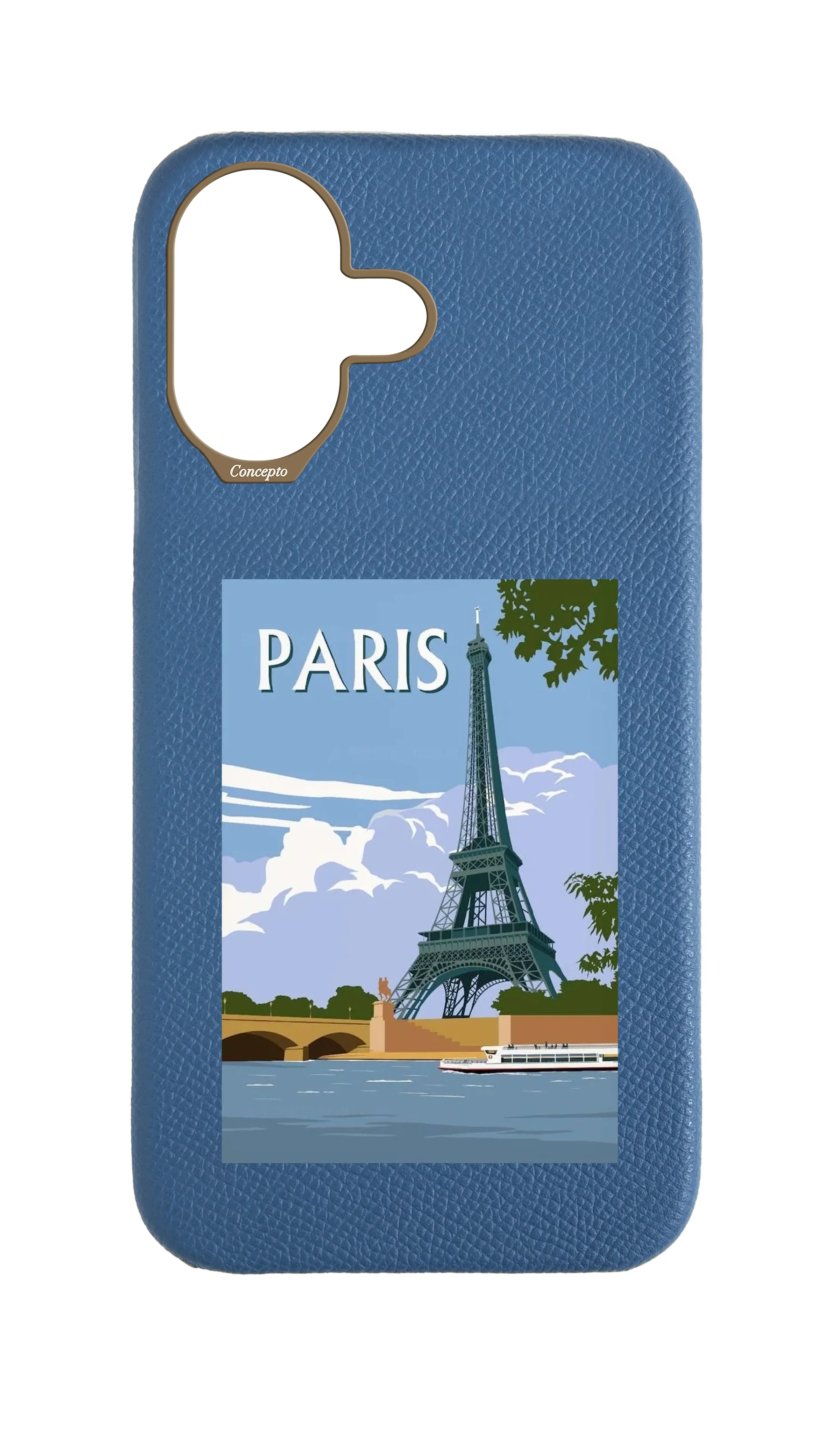 Navy Strapless Epsom Case - Paris