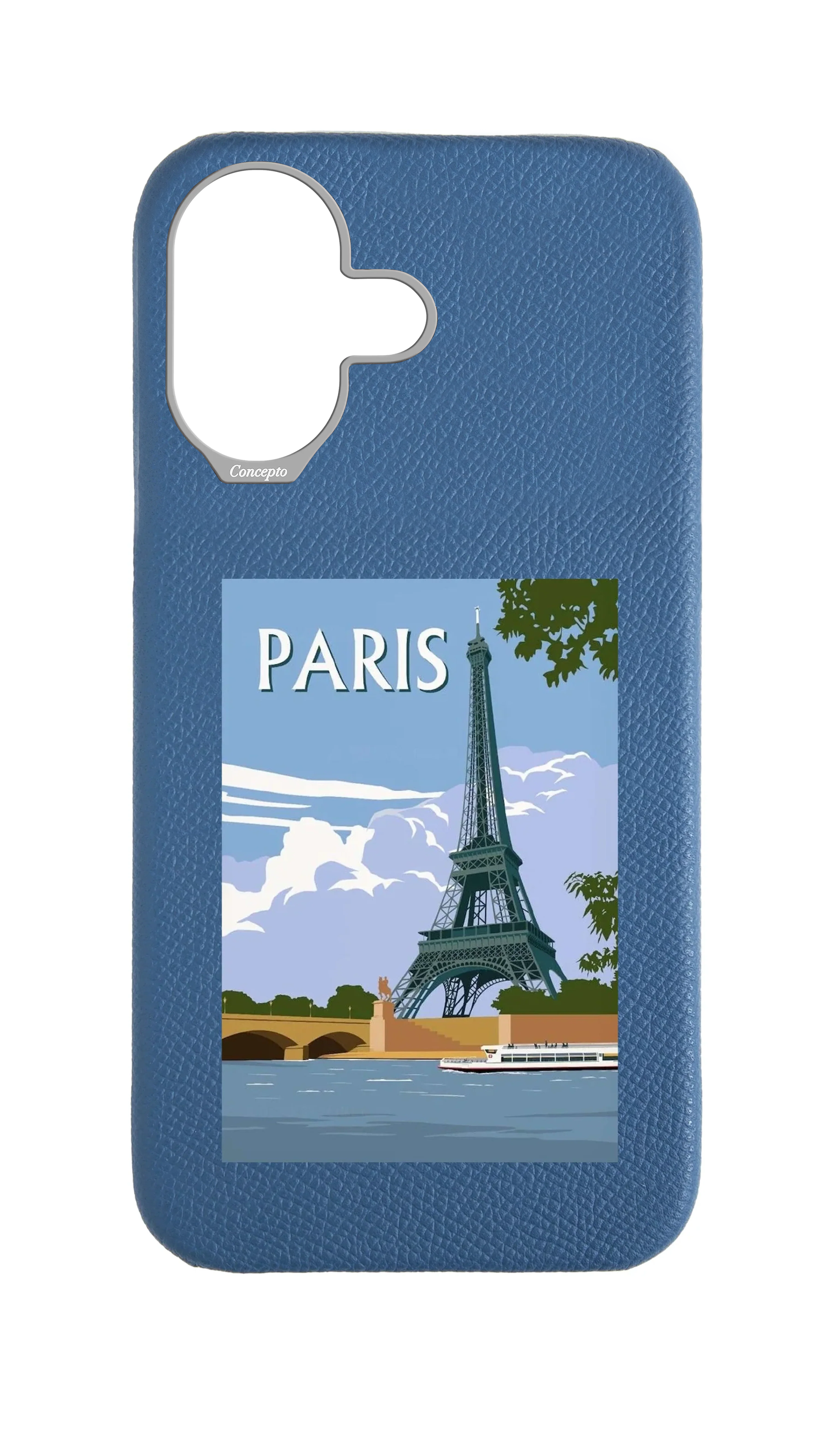 Navy Strapless Epsom Case - Paris