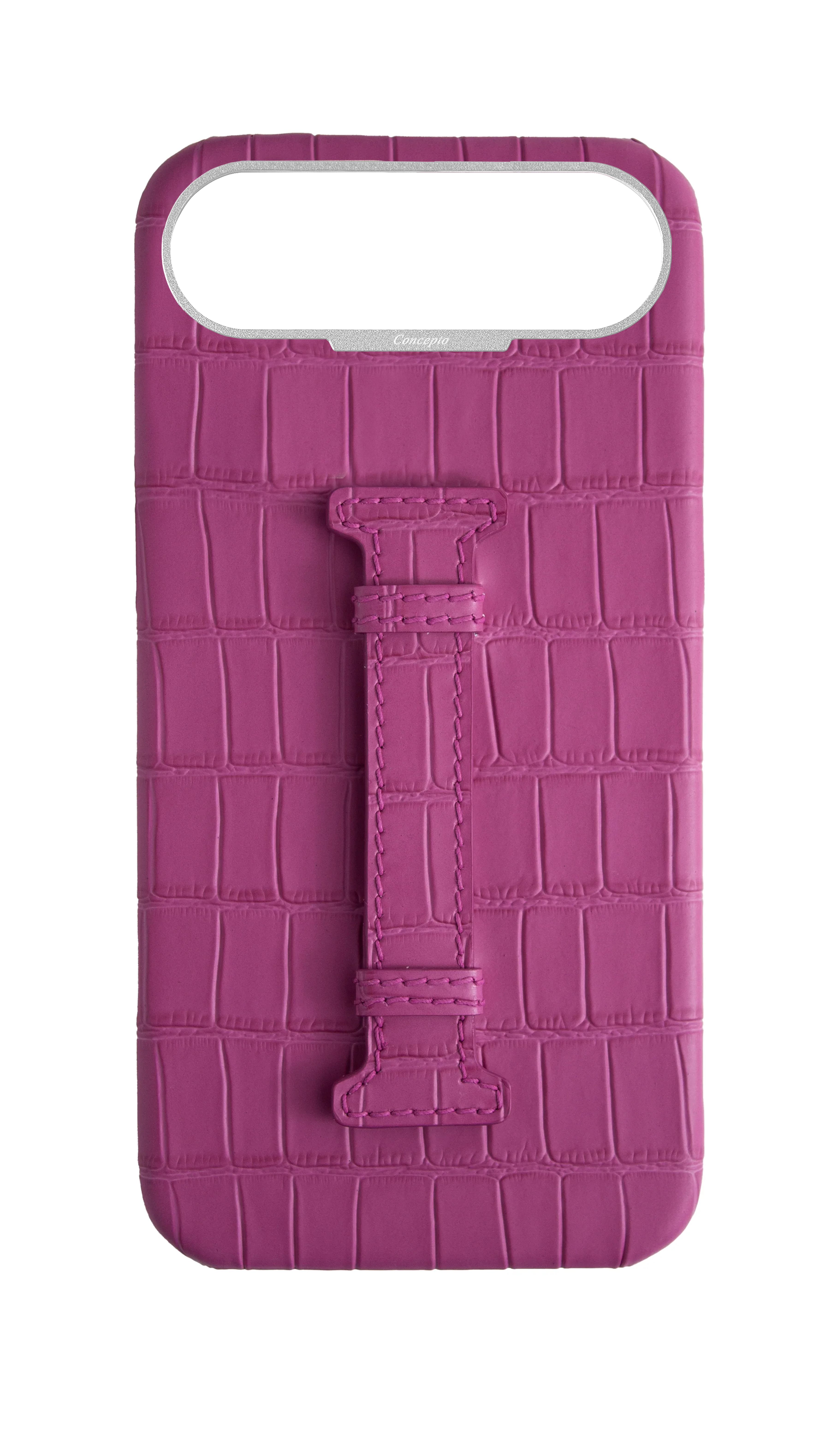 Matte Fuchsia Embossed Crocodile Case