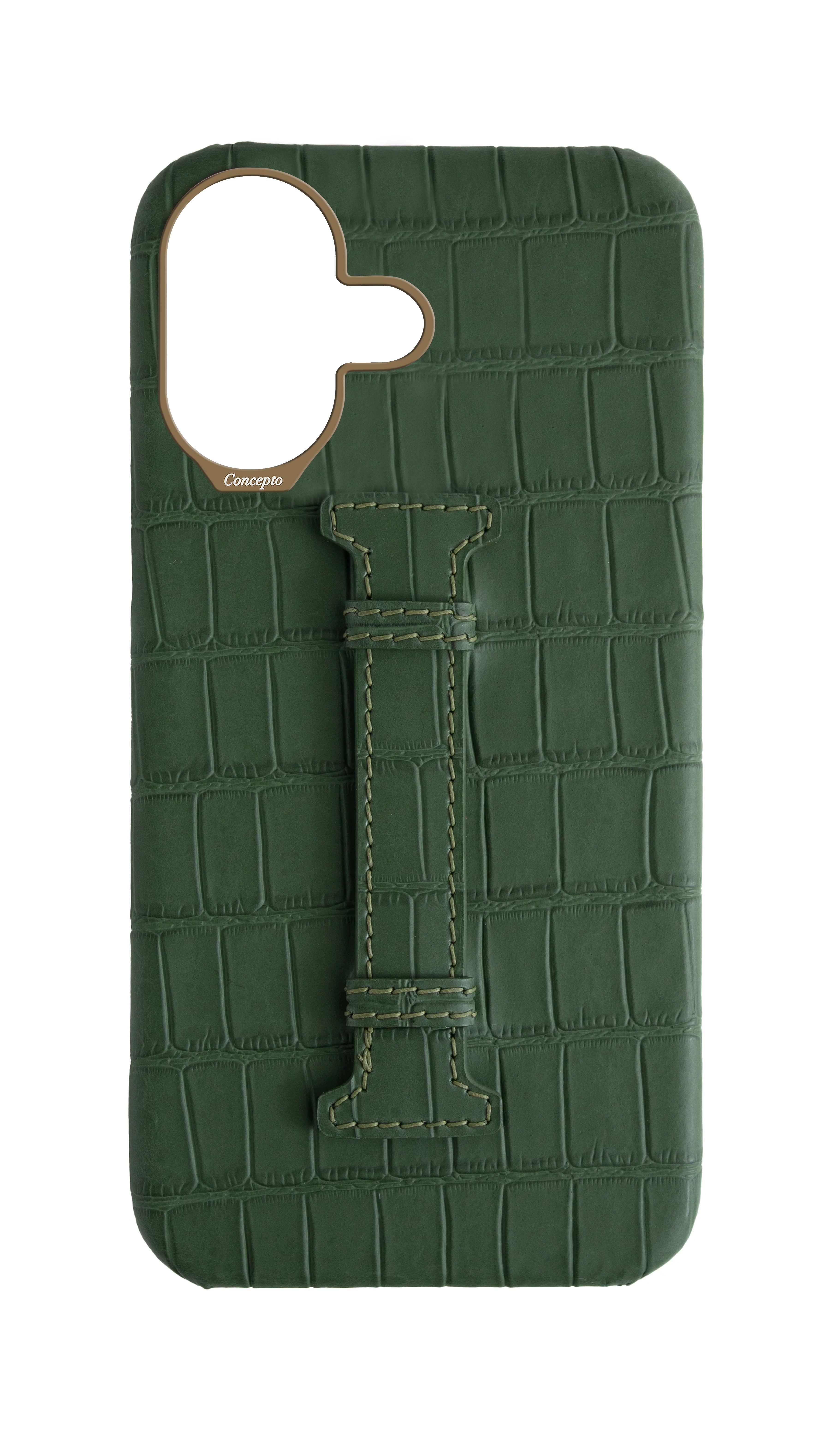 Matte Midnight Green Embossed Crocodile Case