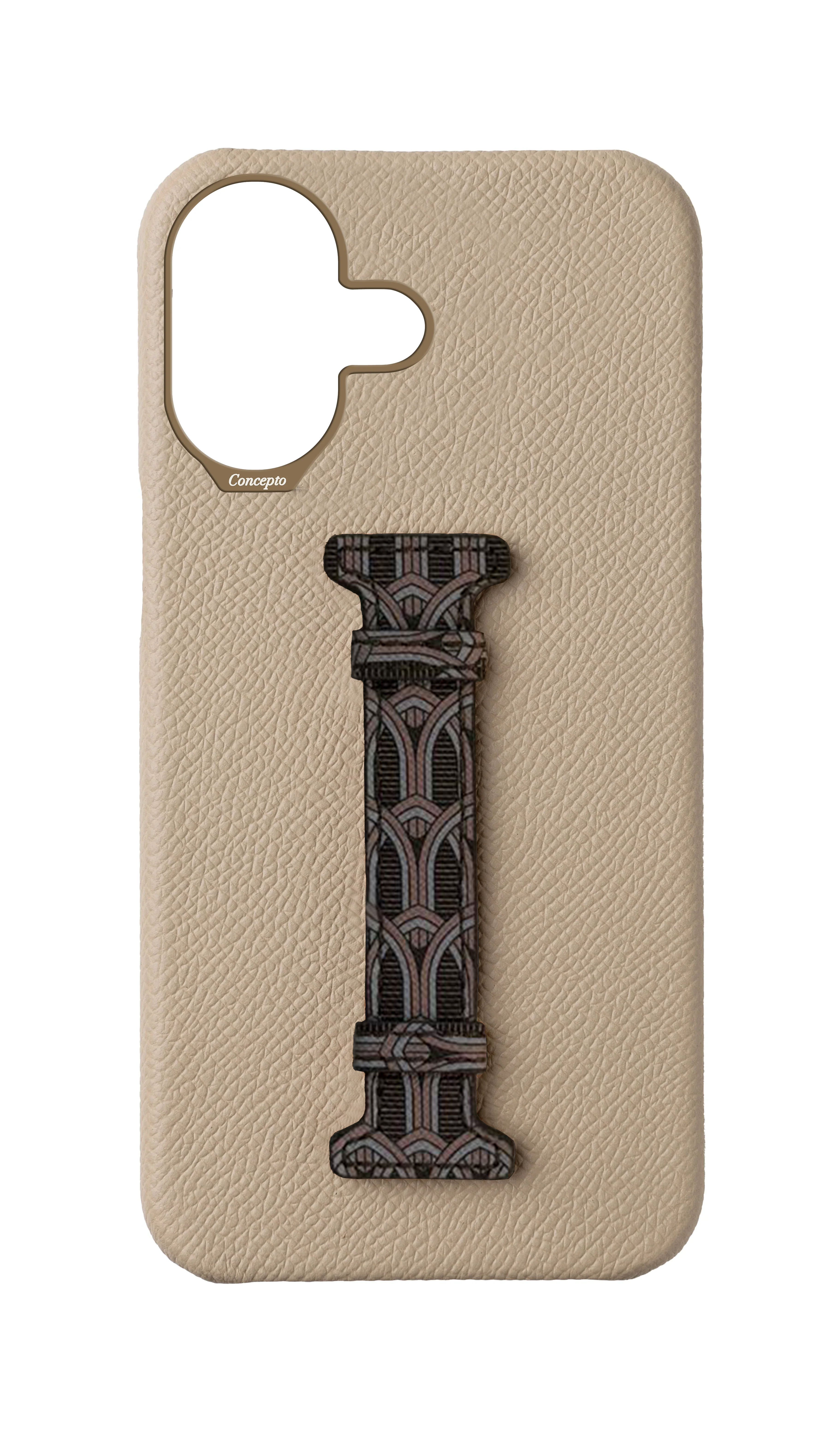 Cream Monogram Middle Strap Case