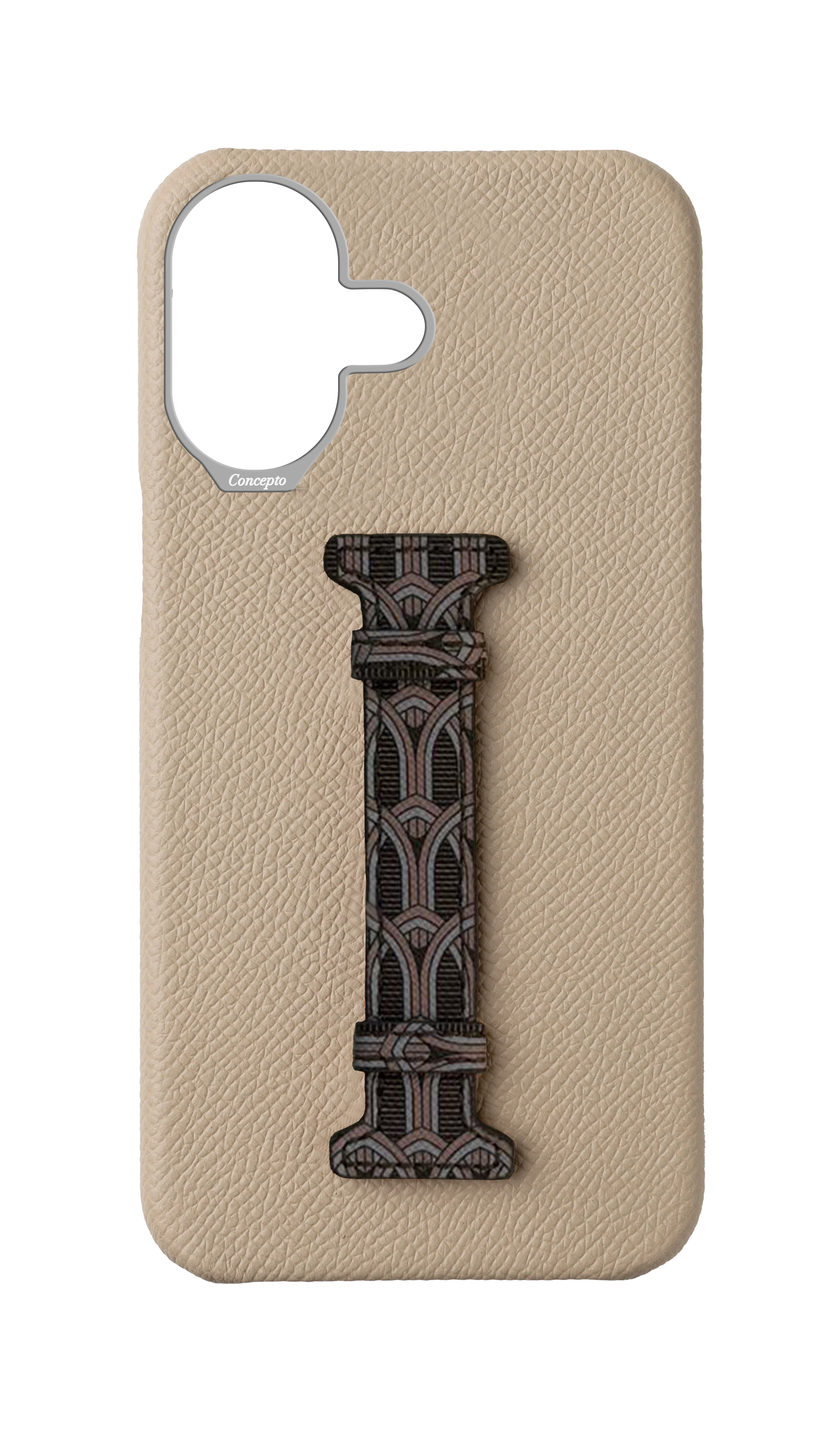 Cream Monogram Middle Strap Case