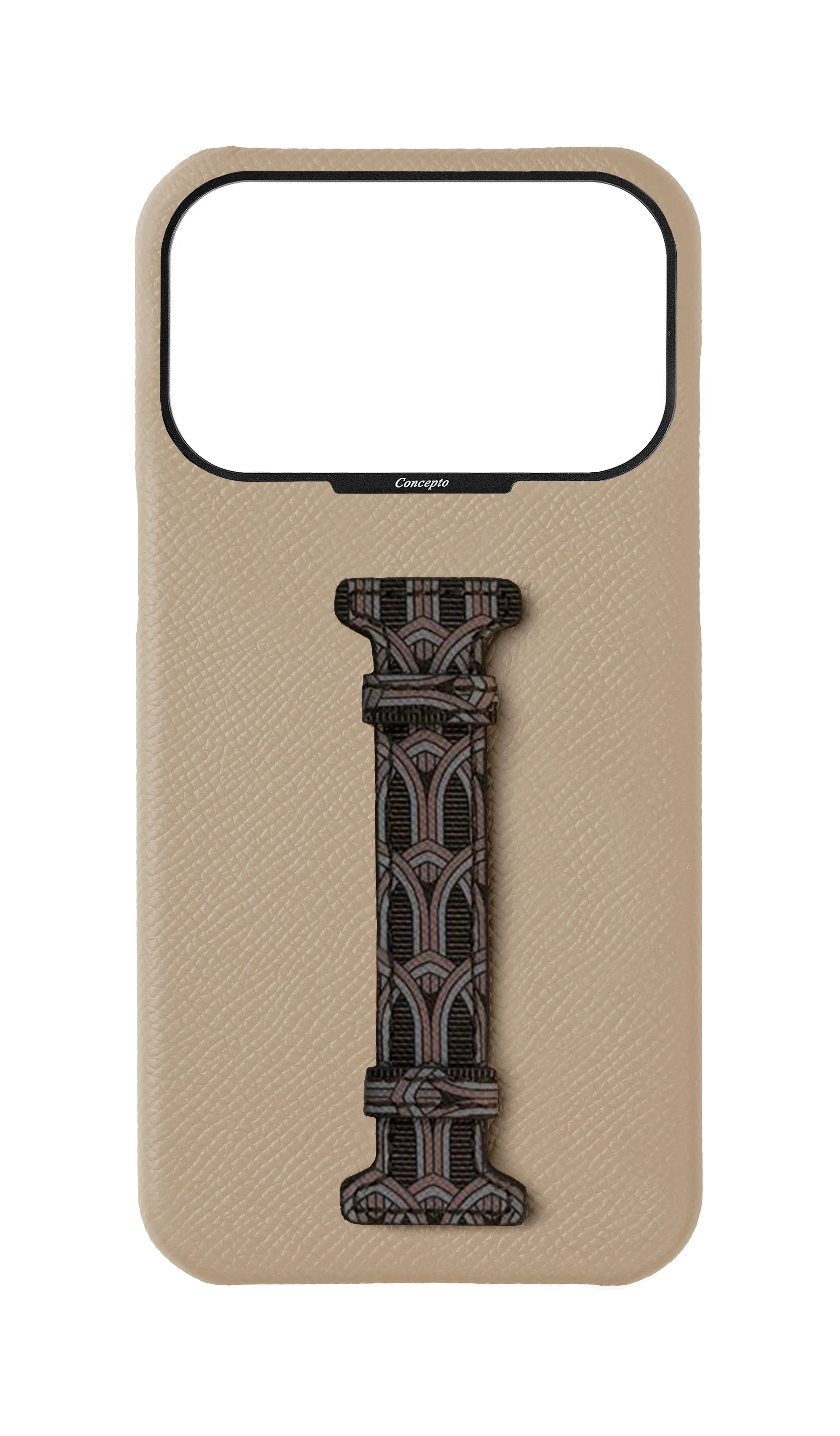 Cream Monogram Middle Strap Case