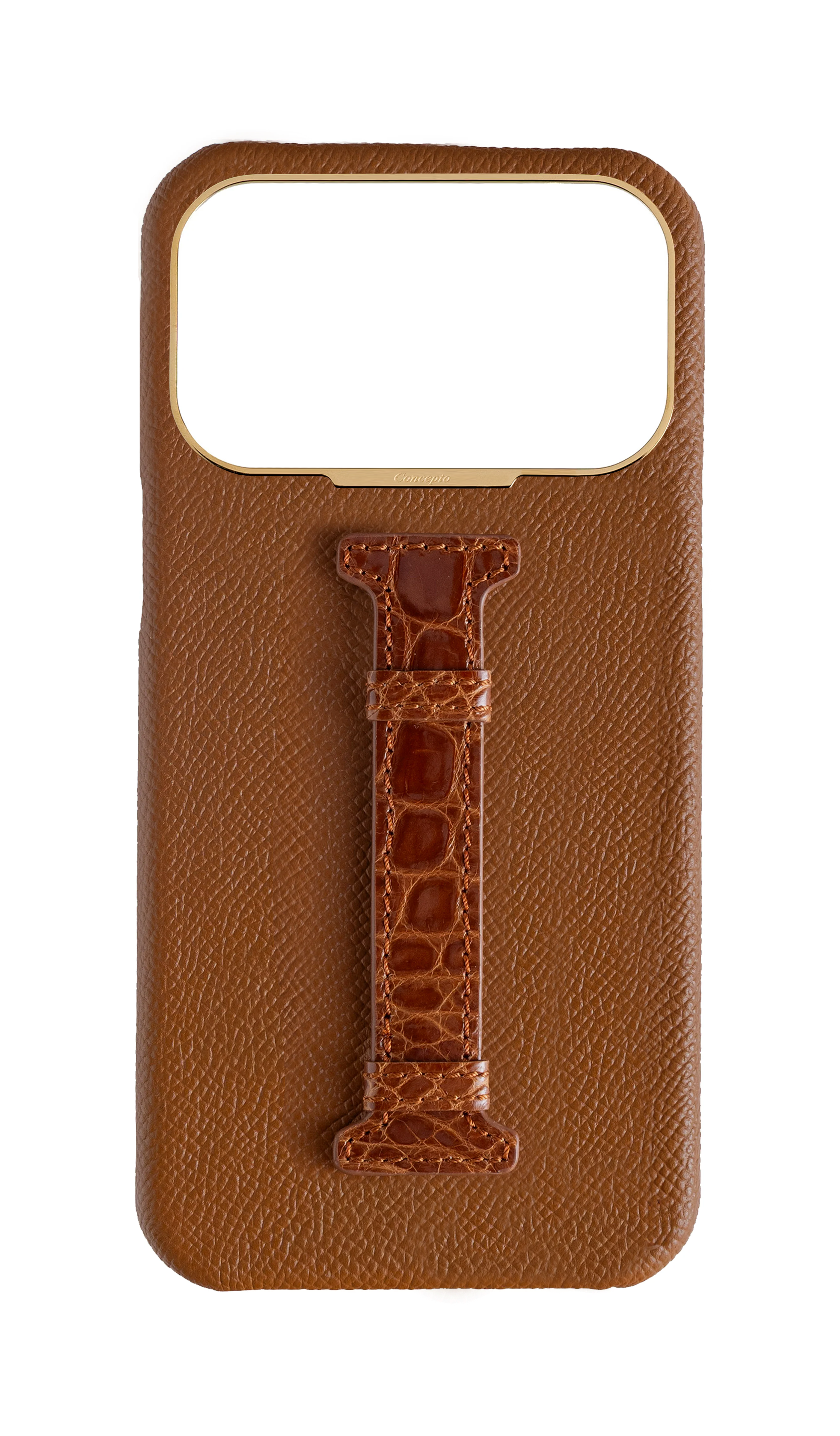 Tan Exotic Crocodile Middle Strap Case