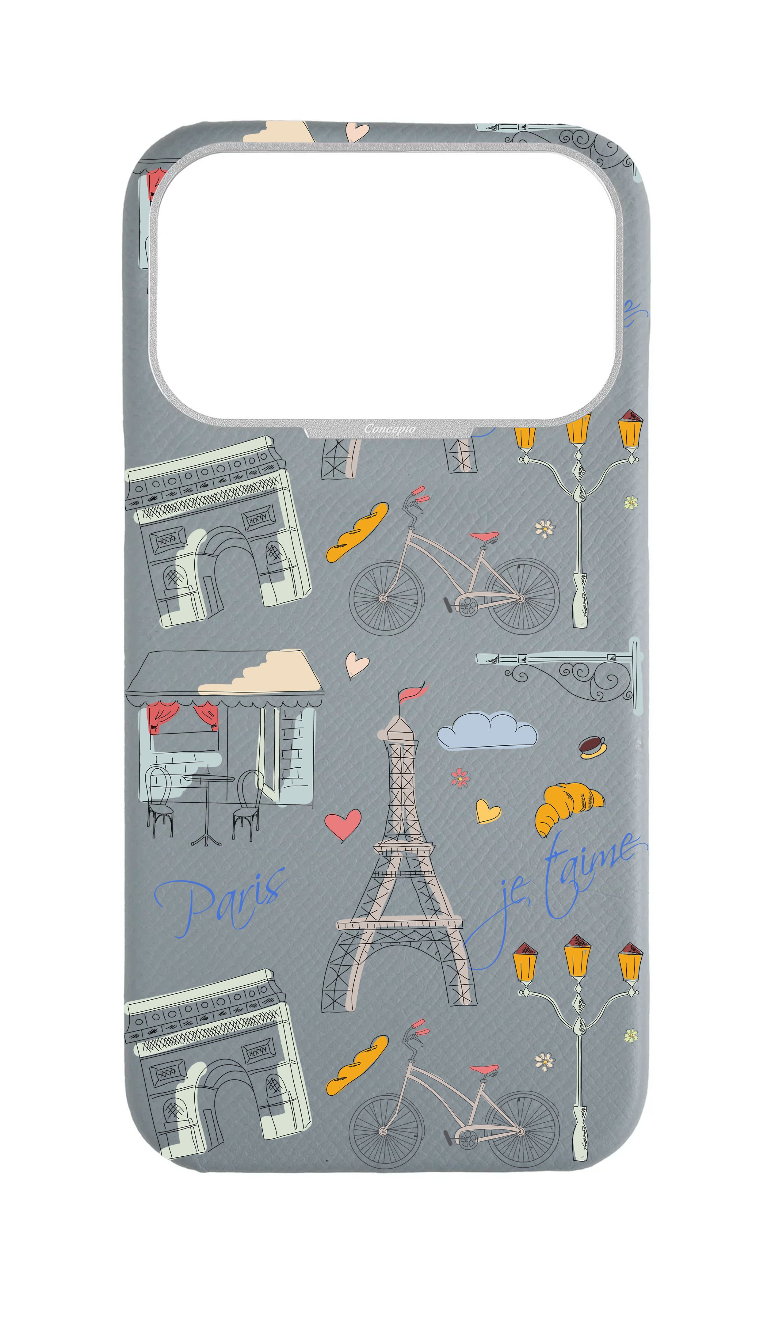 Light Blue Grey Strapless Case - Bonjour Paris