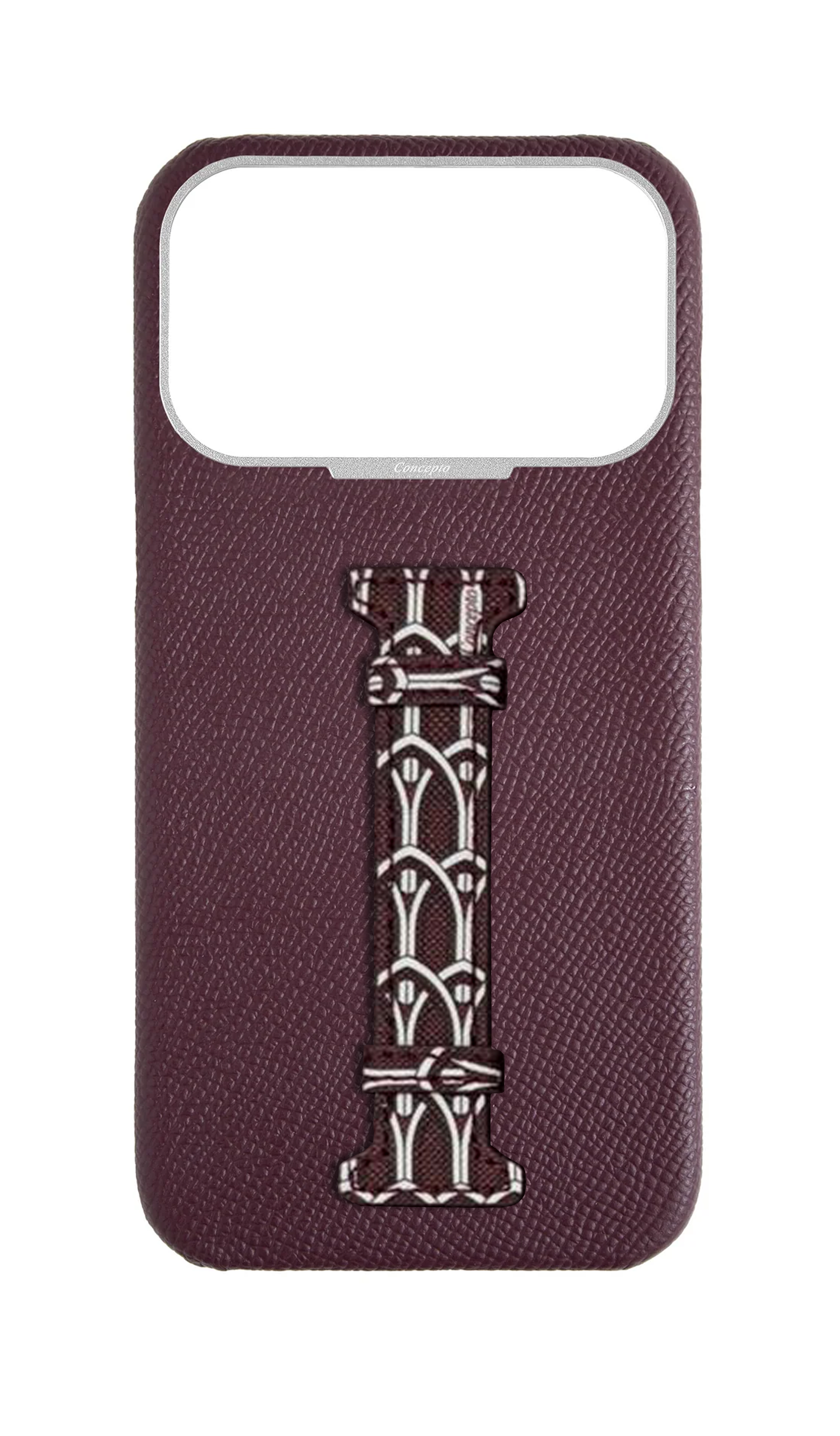 Maroon Monogram Middle Strap Case