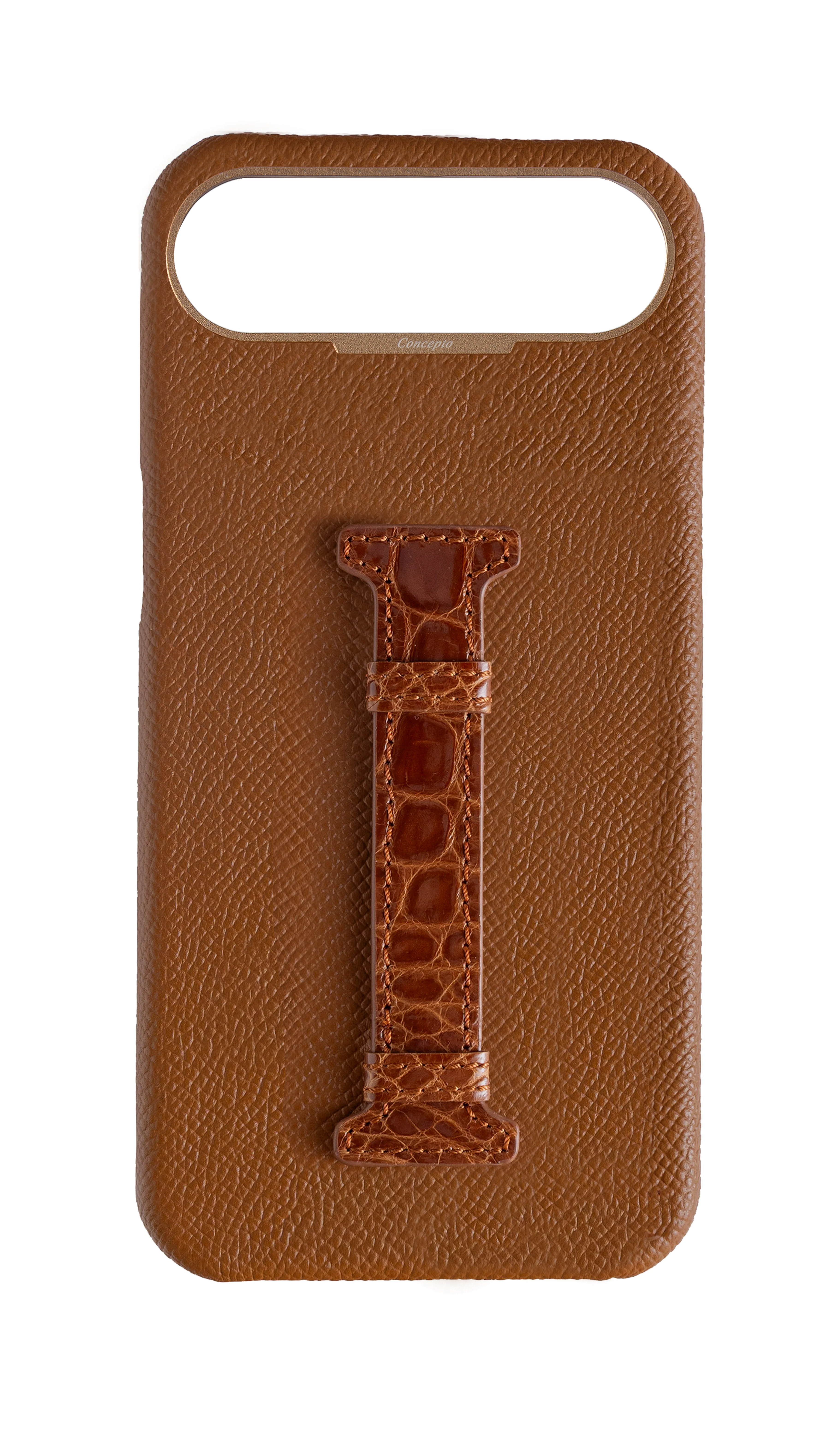 Tan Exotic Crocodile Middle Strap Case