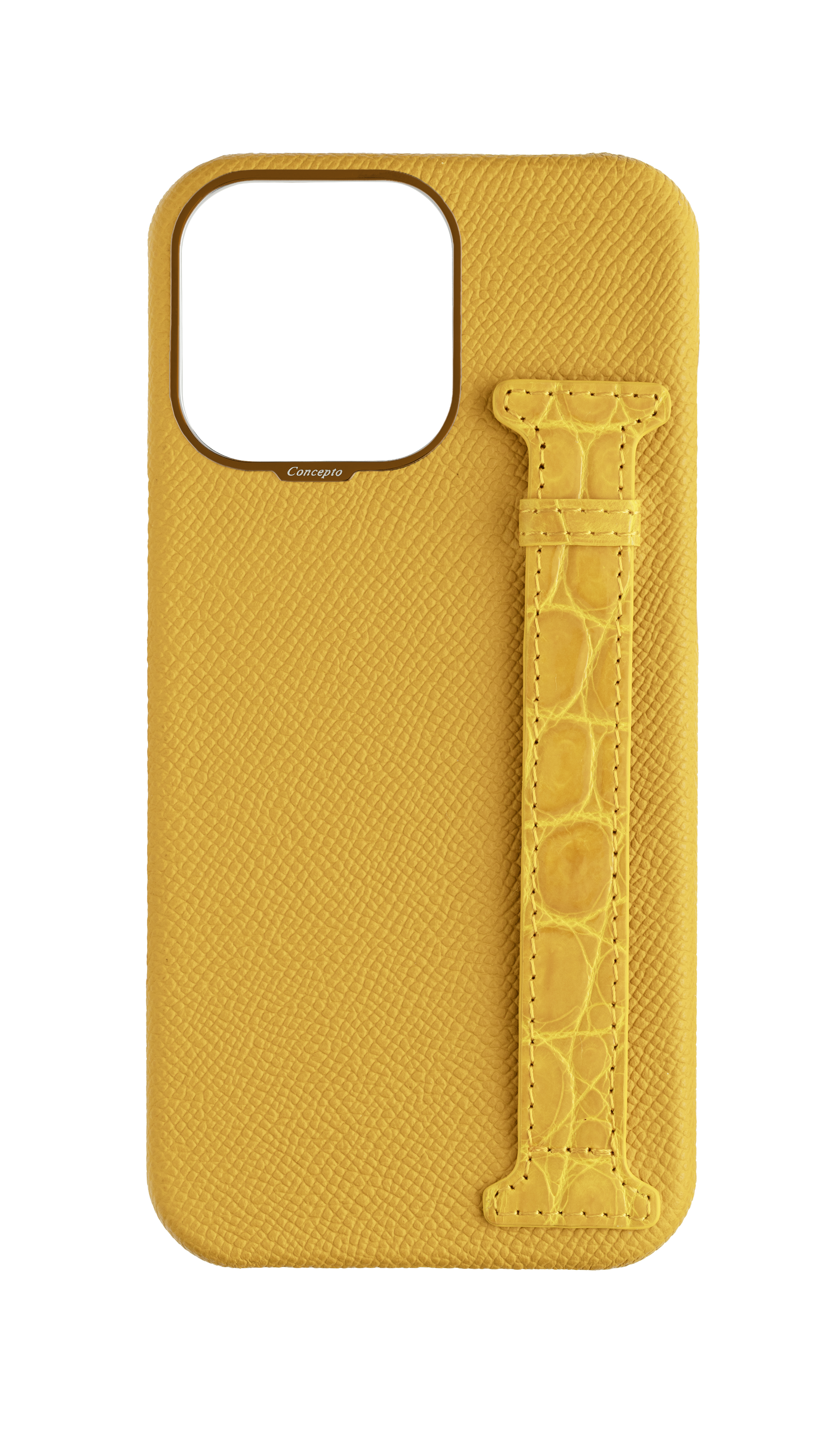 Yellow Exotic Crocodile Side Strap Case