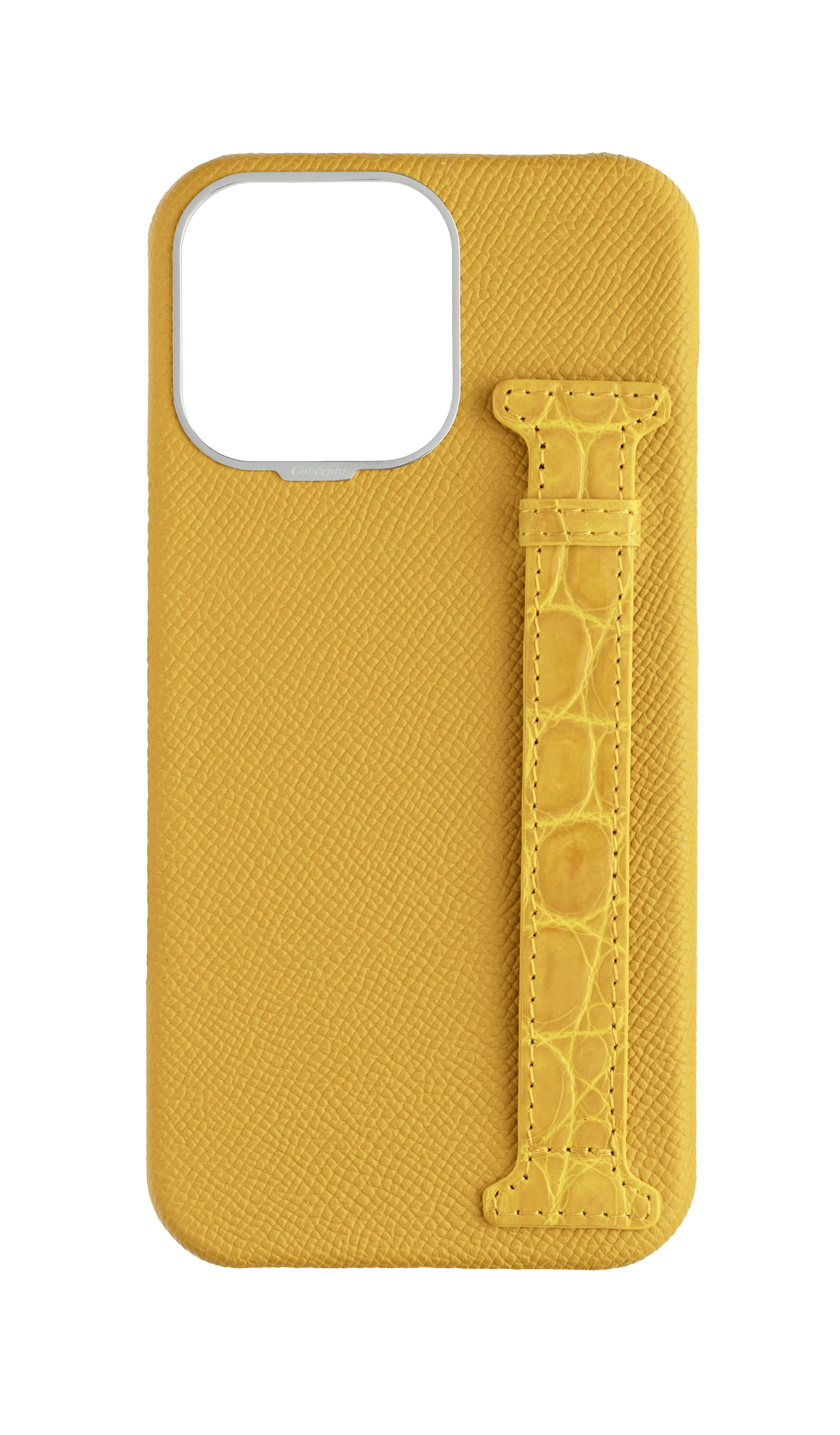 Yellow Exotic Crocodile Side Strap Case