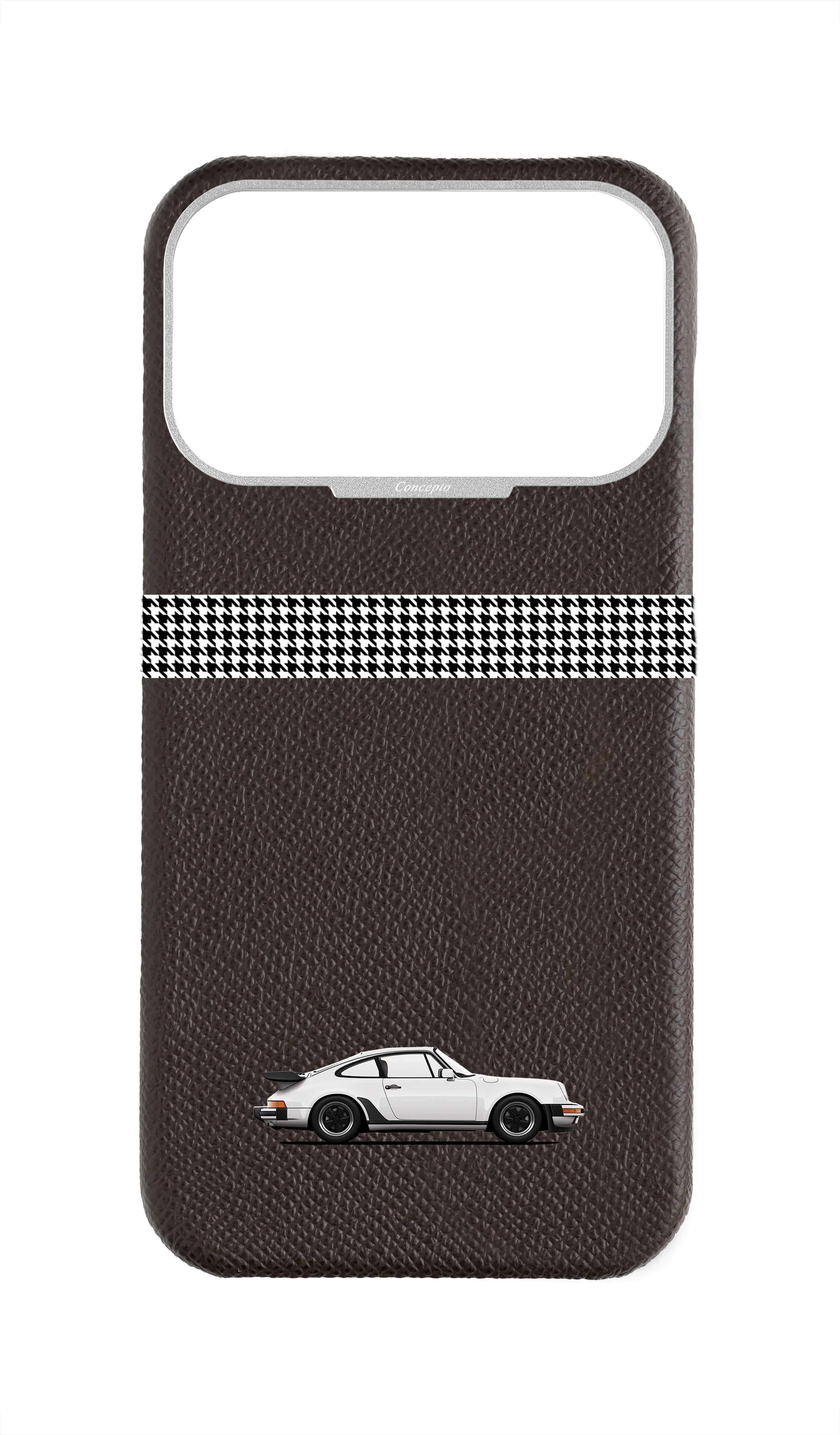 Brown Strapless Epsom Case - Retro Sport Design