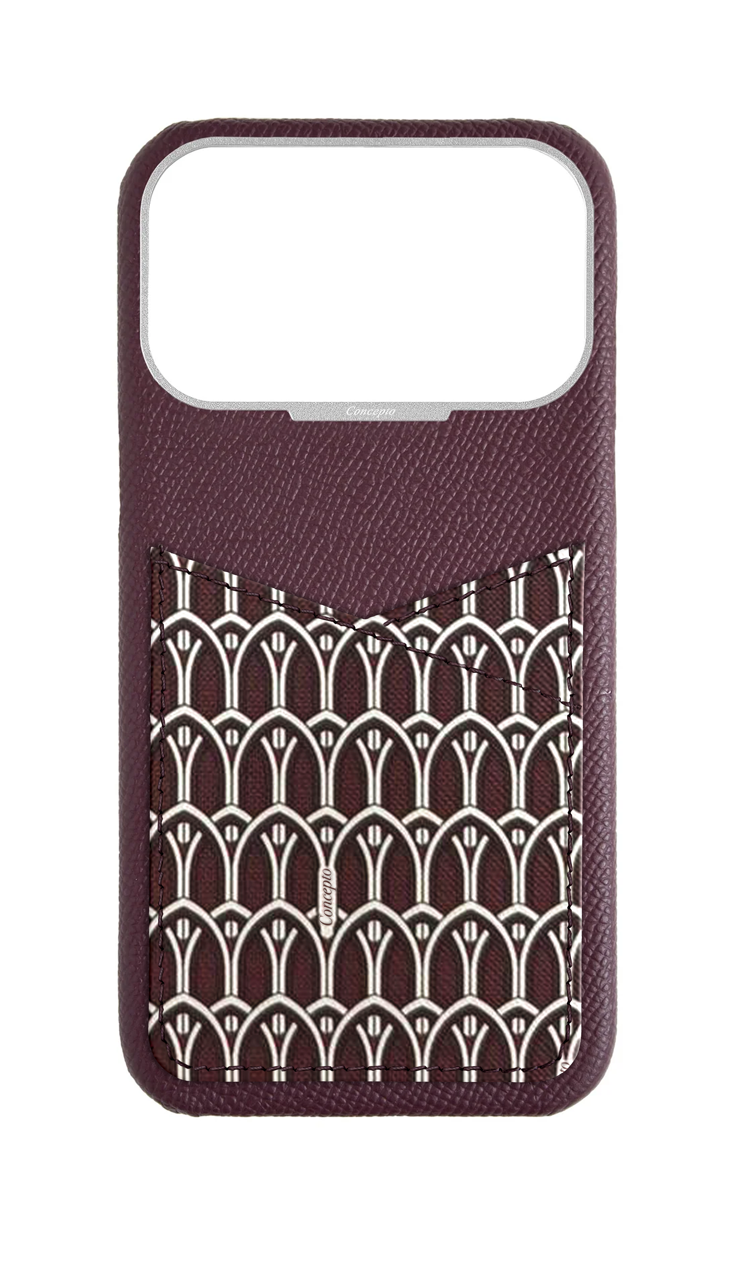 Maroon Monogram Pocket Case