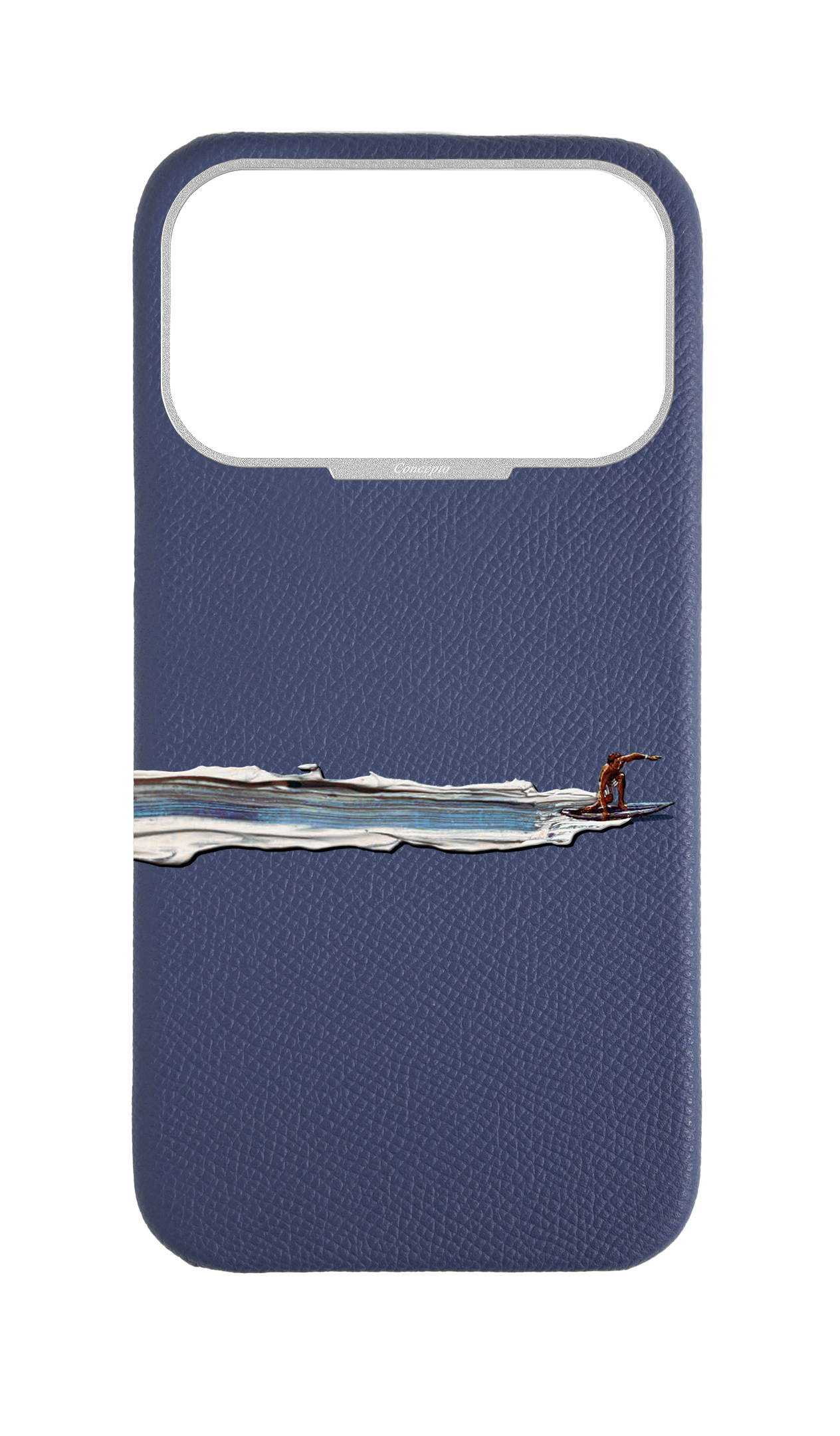 Navy Strapless Epsom Case - Surfing