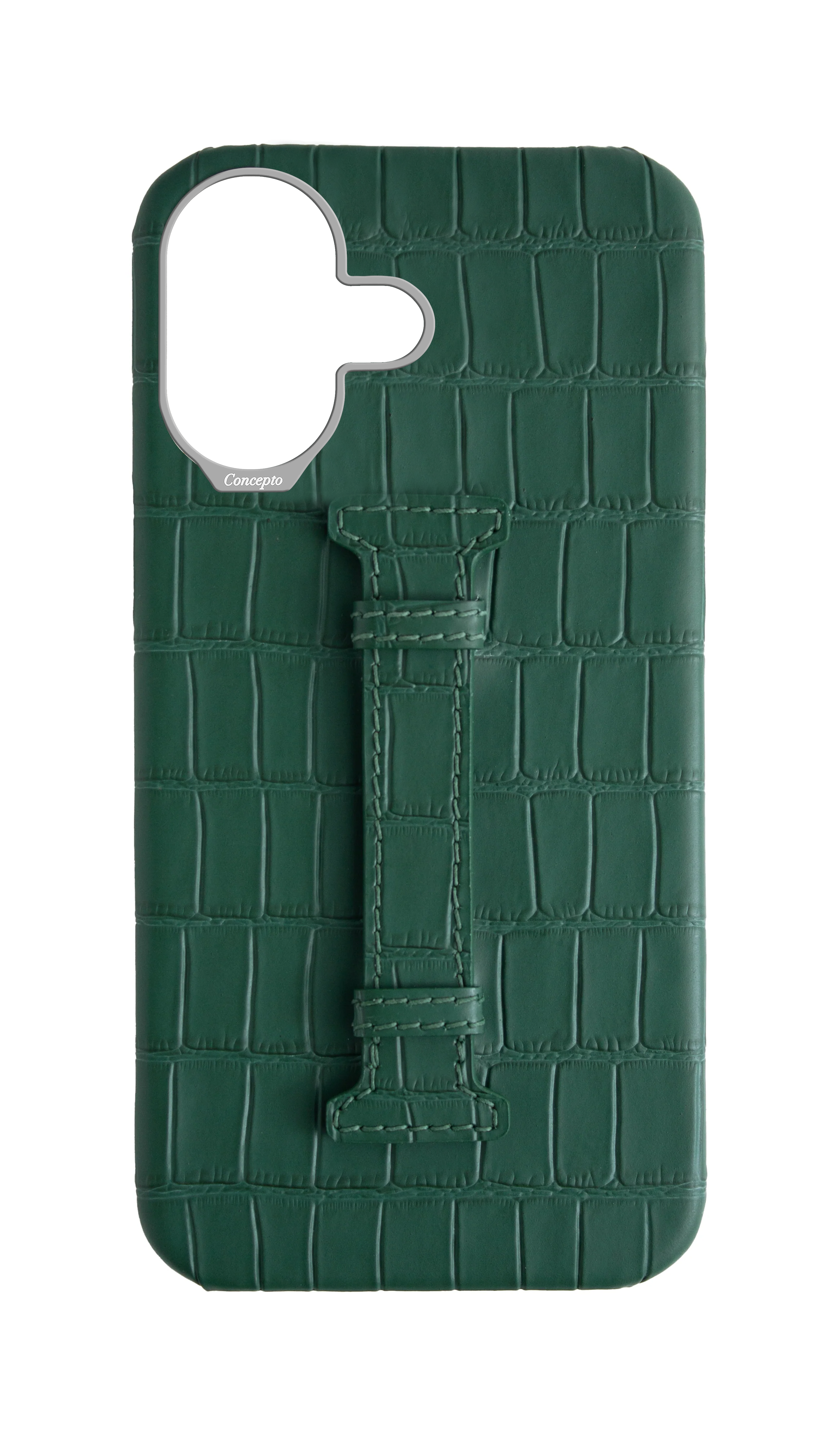 Matte Royal Green Embossed Crocodile Case