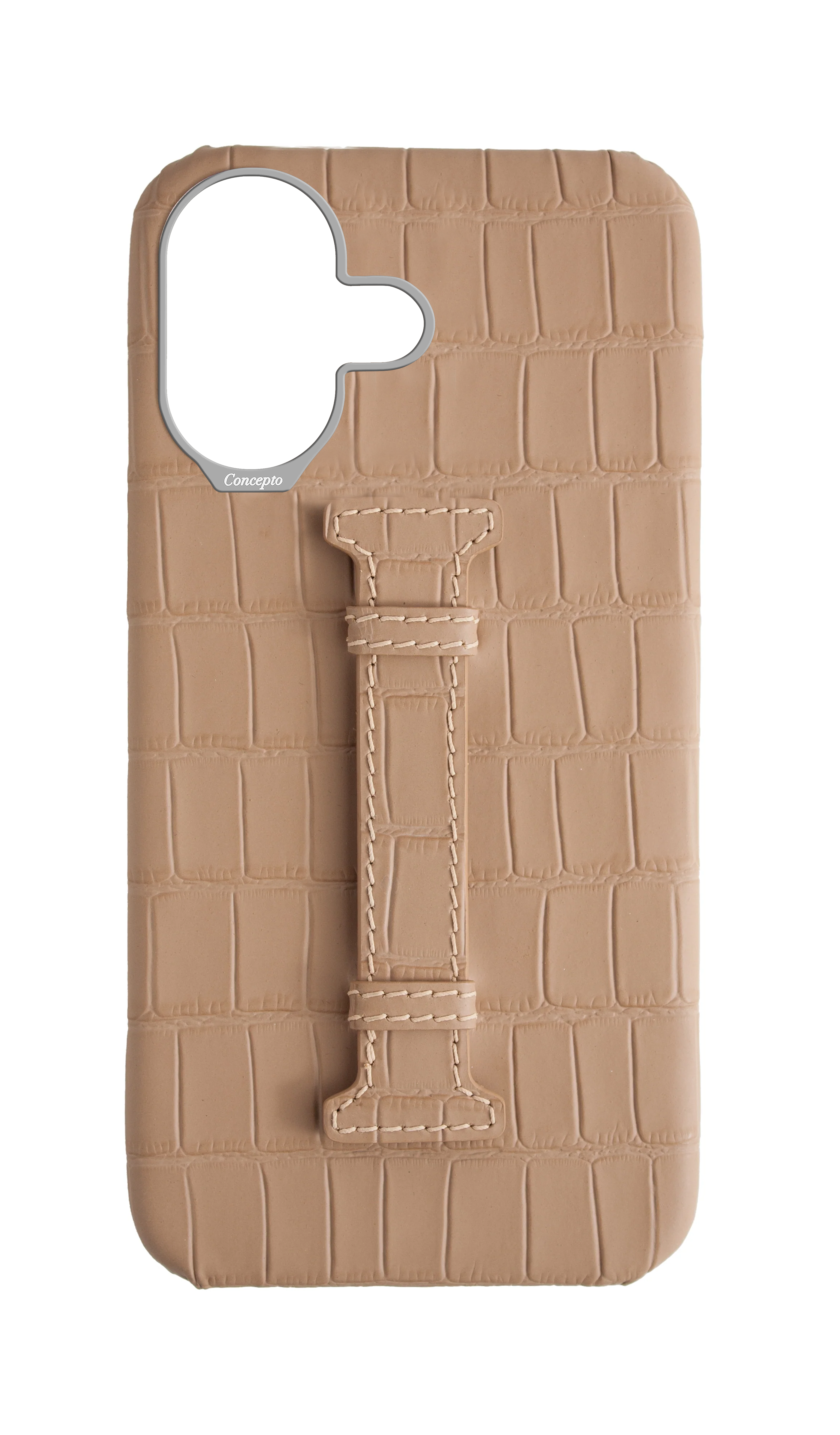 Matte Nude Embossed Crocodile Case