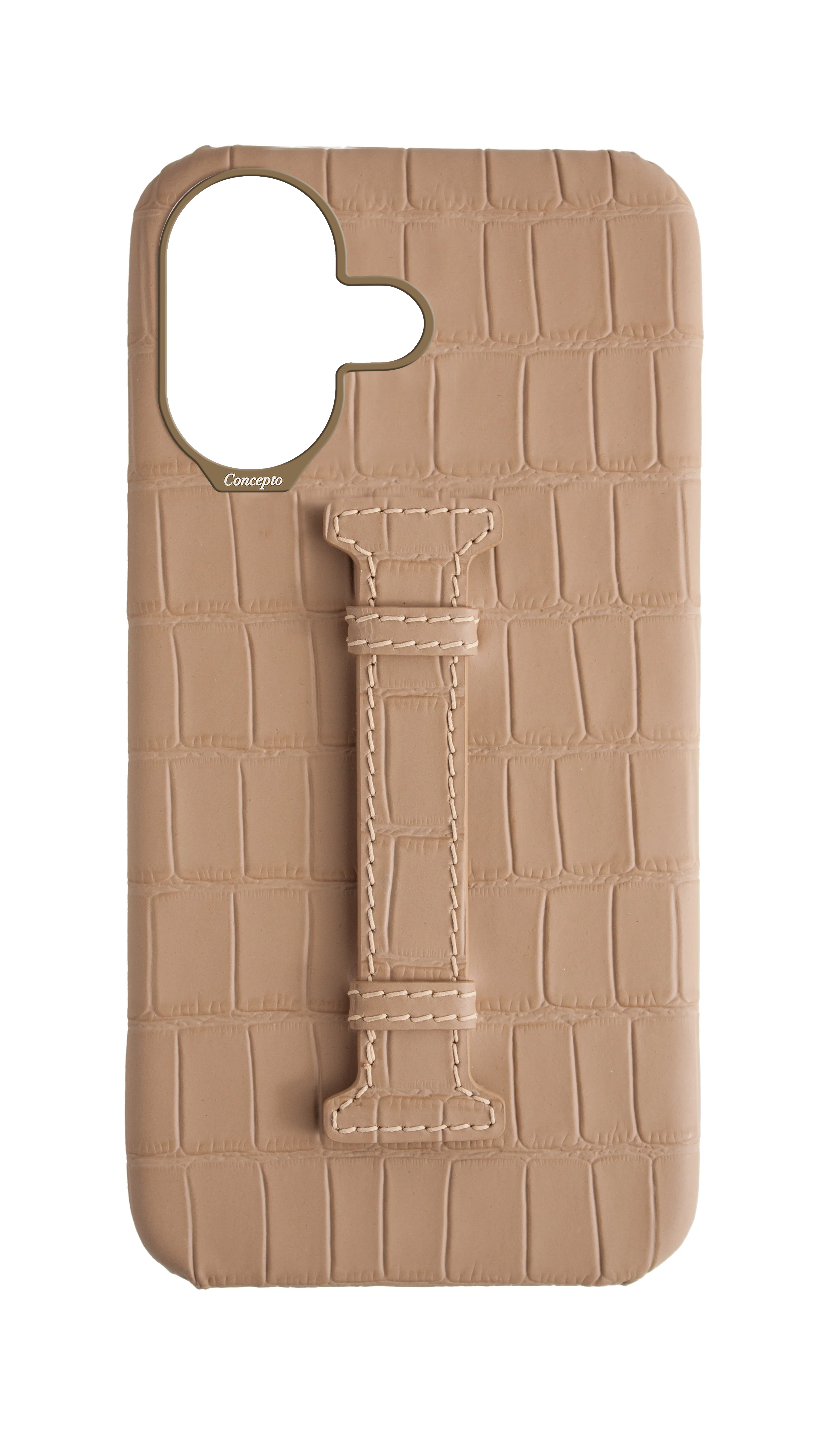 Matte Nude Embossed Crocodile Case