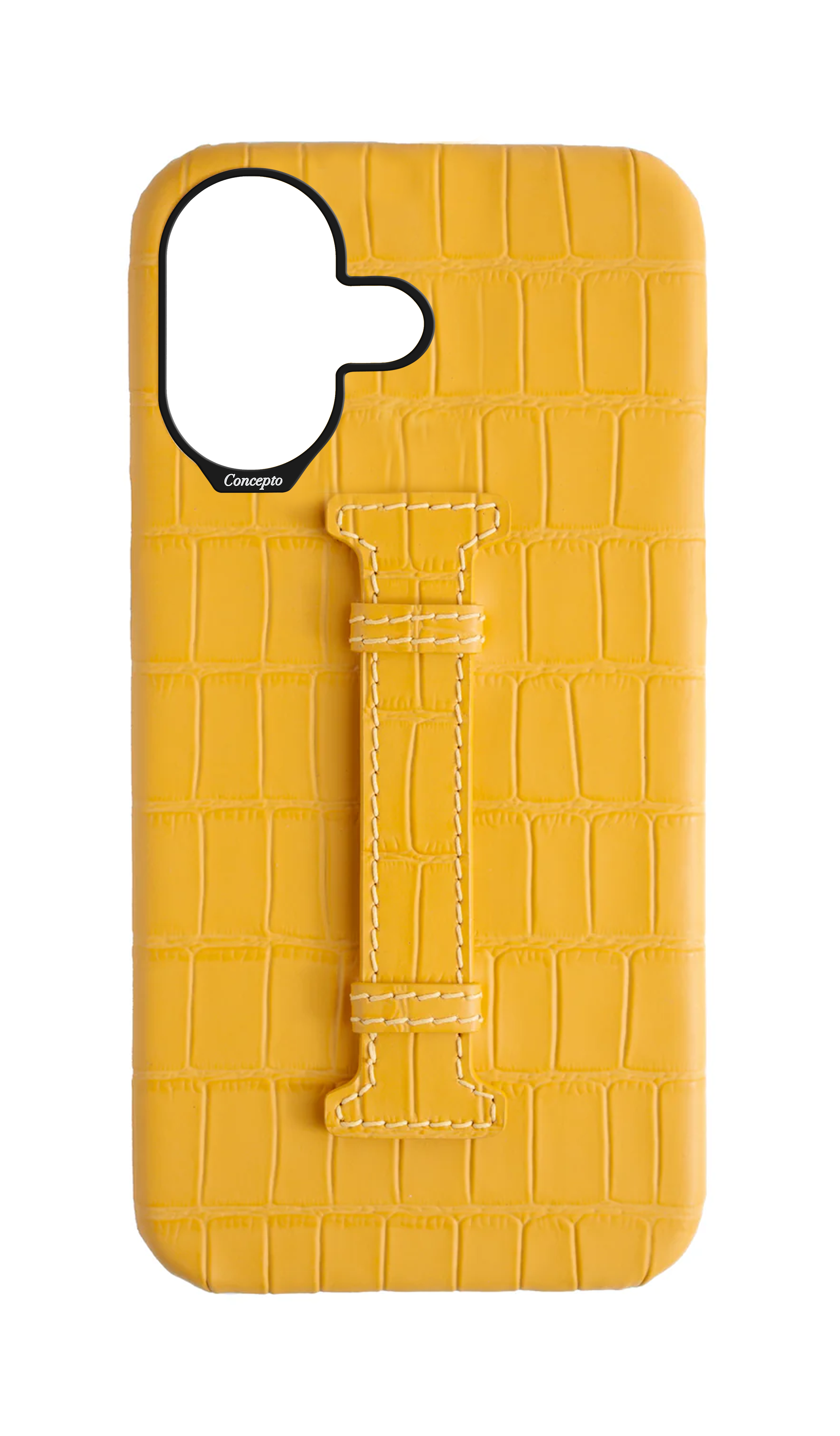 Matte Yellow Embossed Crocodile Case