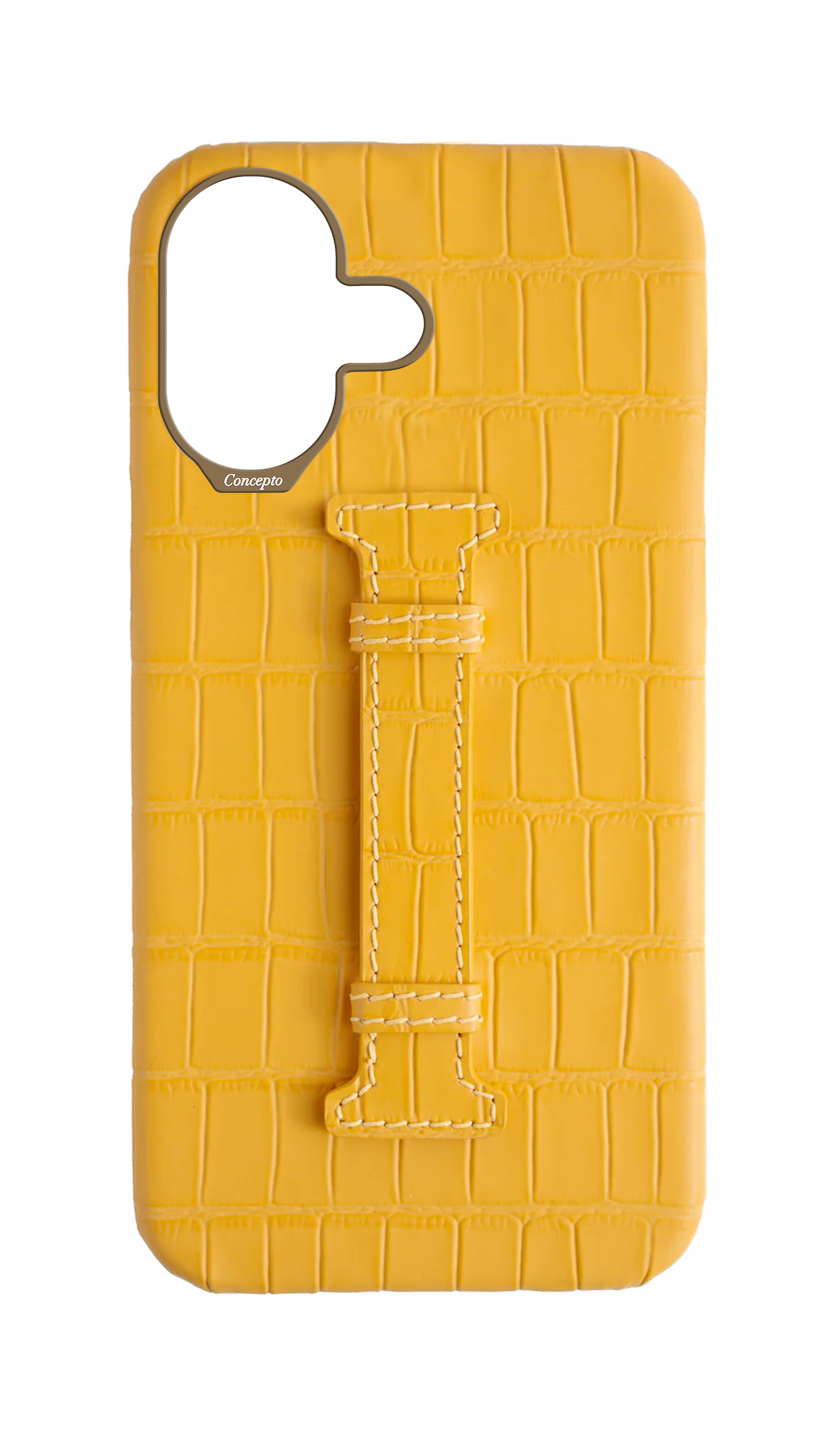 Matte Yellow Embossed Crocodile Case