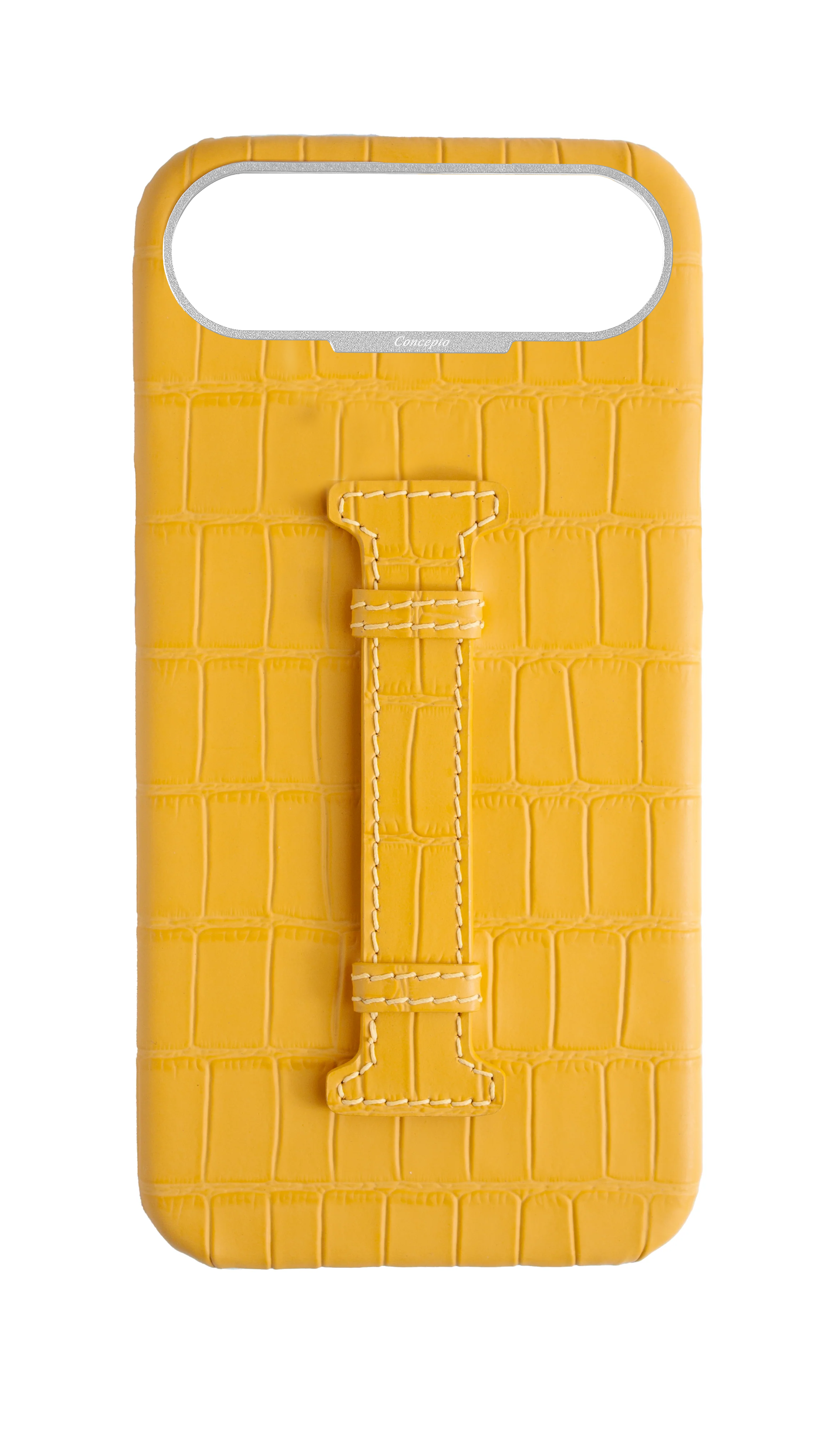 Matte Yellow Embossed Crocodile Case