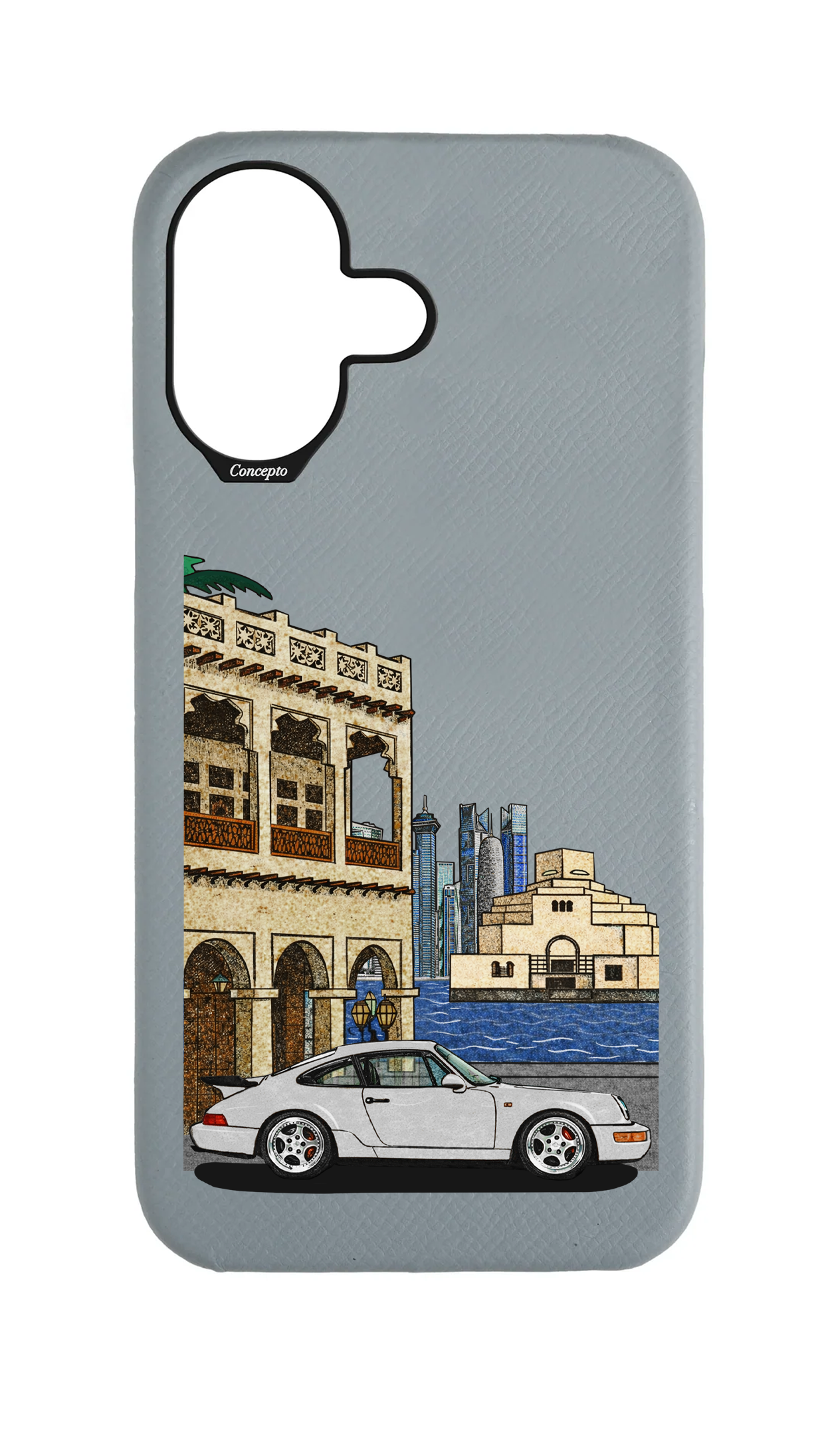 Light Blue Grey Strapless Case - Qatar Retro