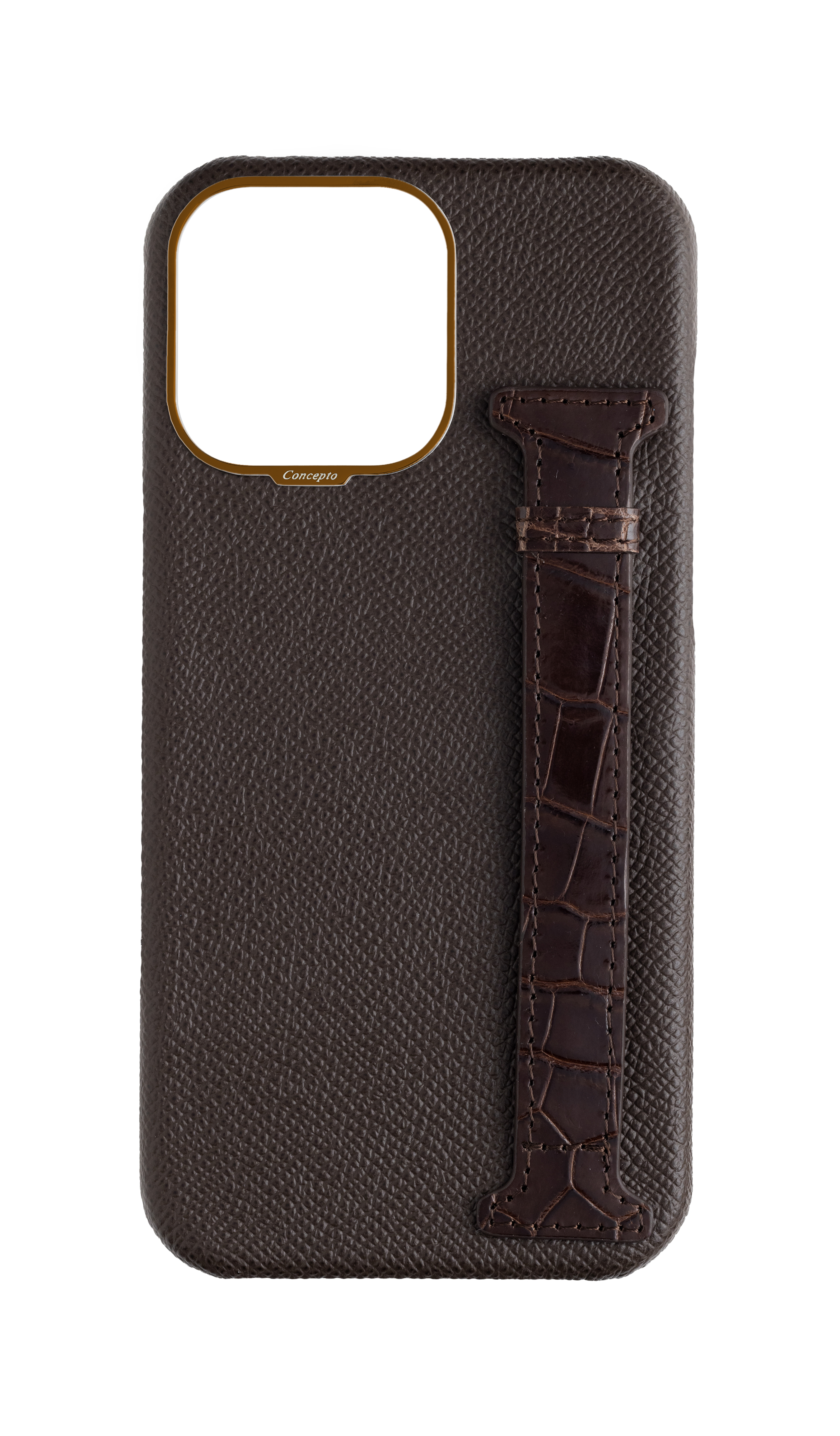 Brown Exotic Crocodile Side Strap Case