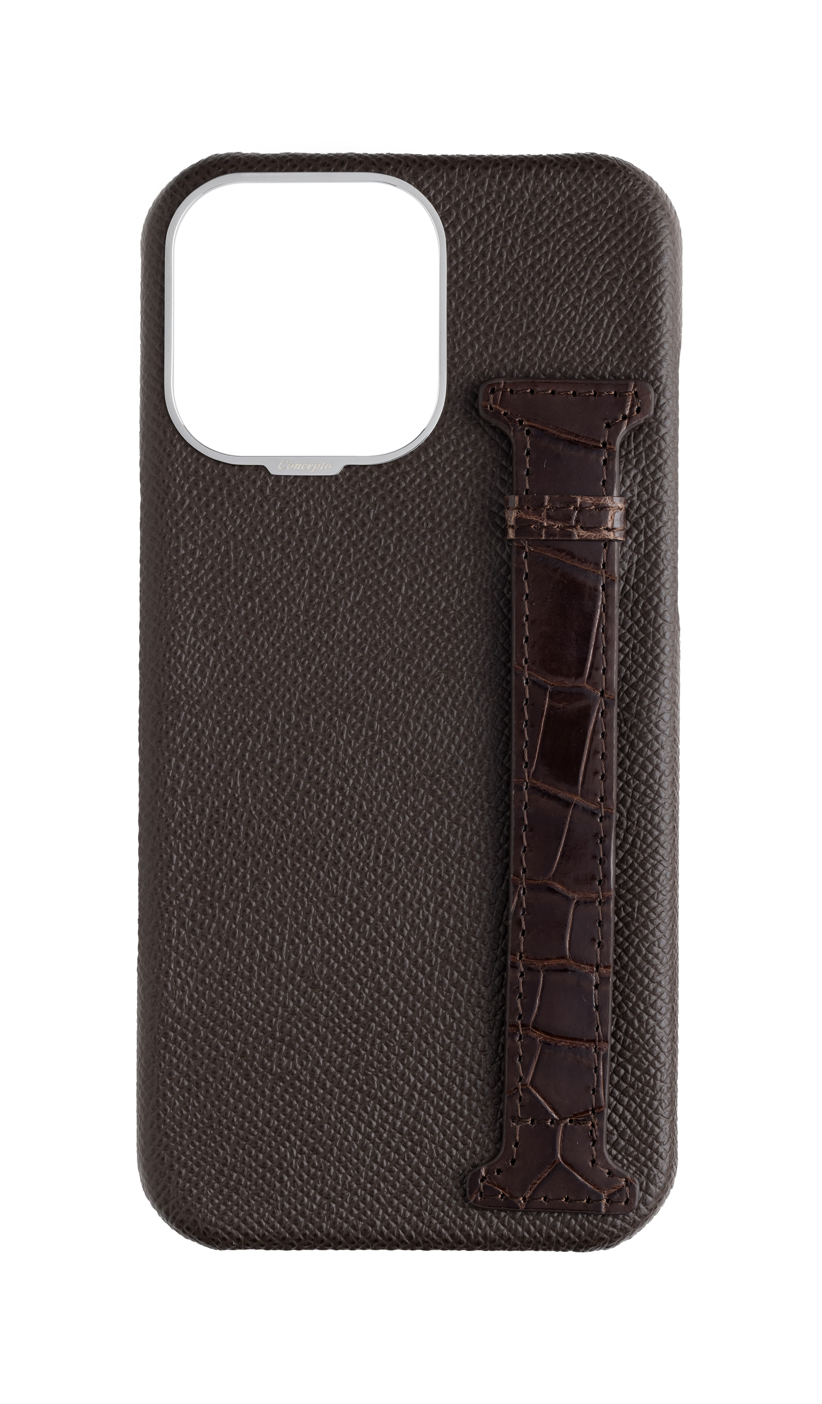 Brown Exotic Crocodile Side Strap Case