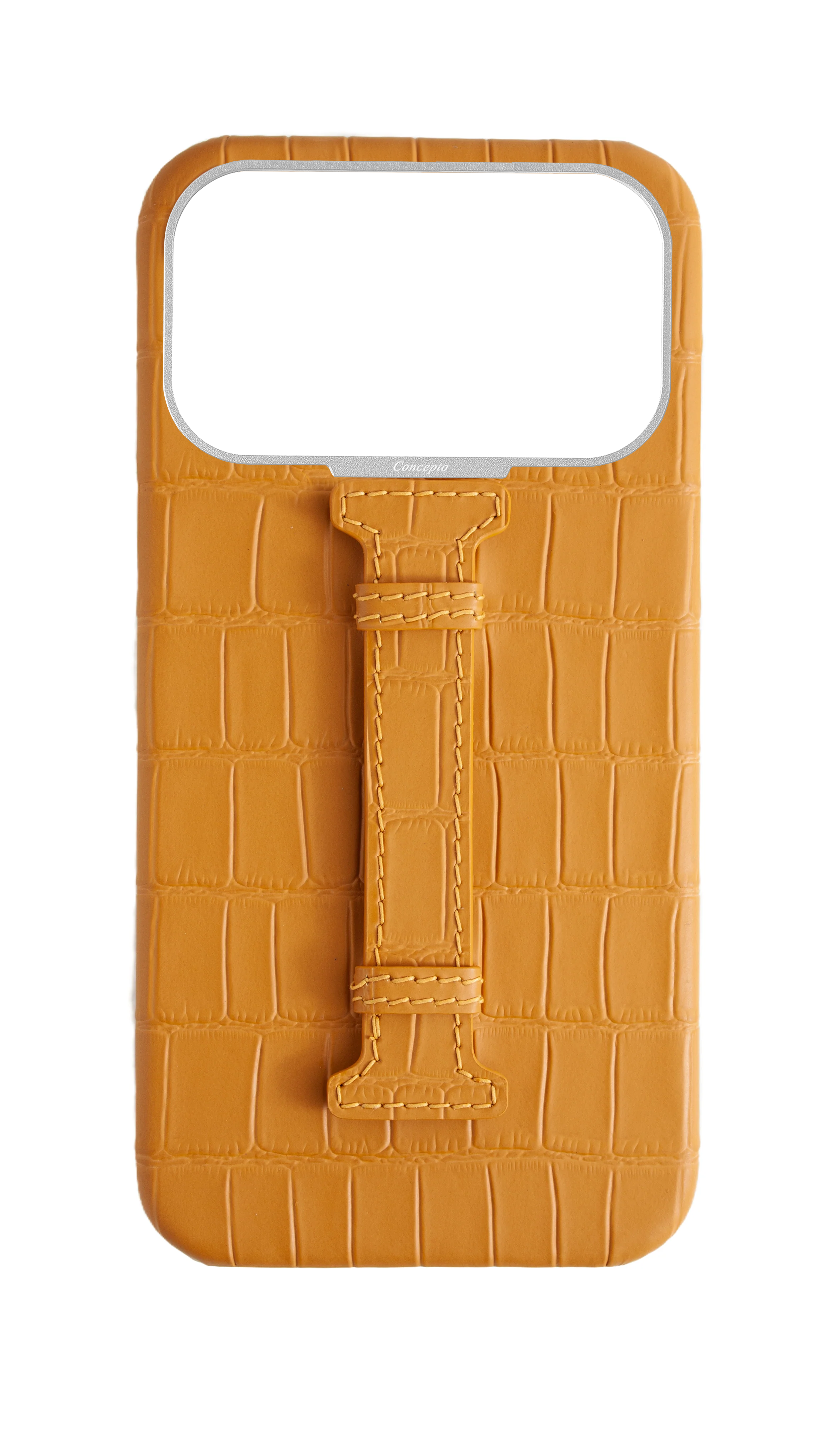 Matte Mustard Embossed Crocodile Case