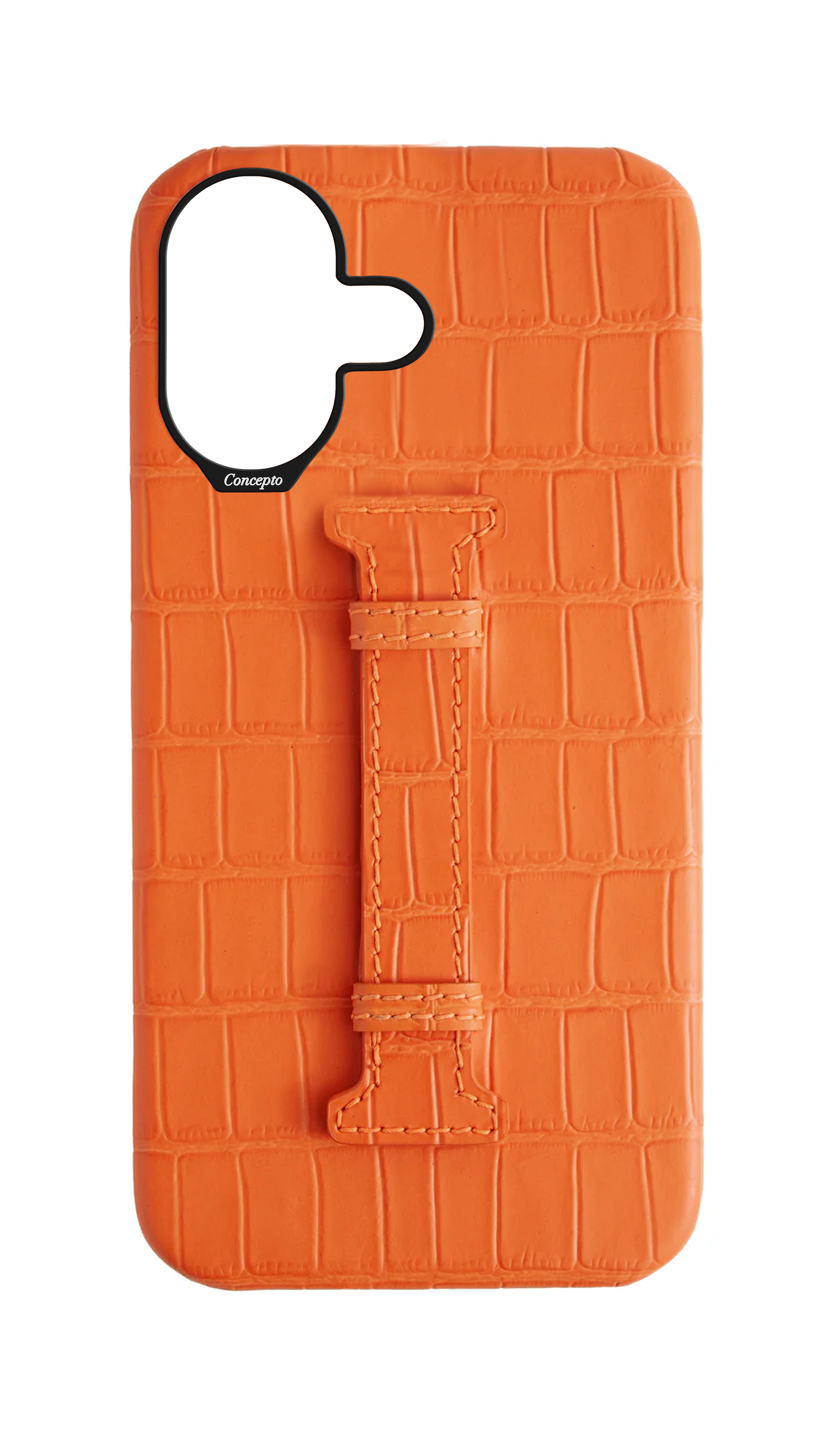 Matte Orange Embossed Crocodile Case