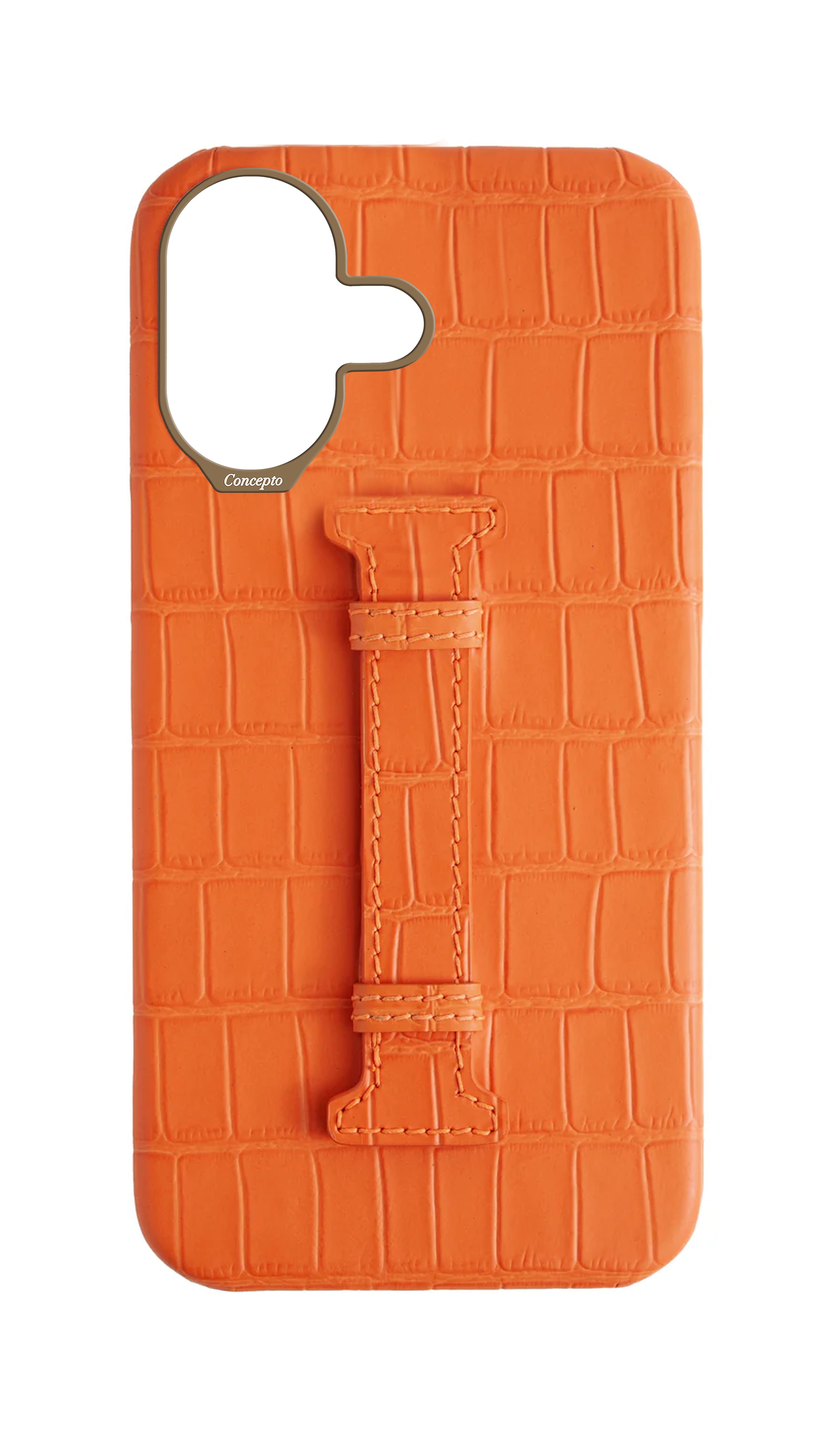 Matte Orange Embossed Crocodile Case