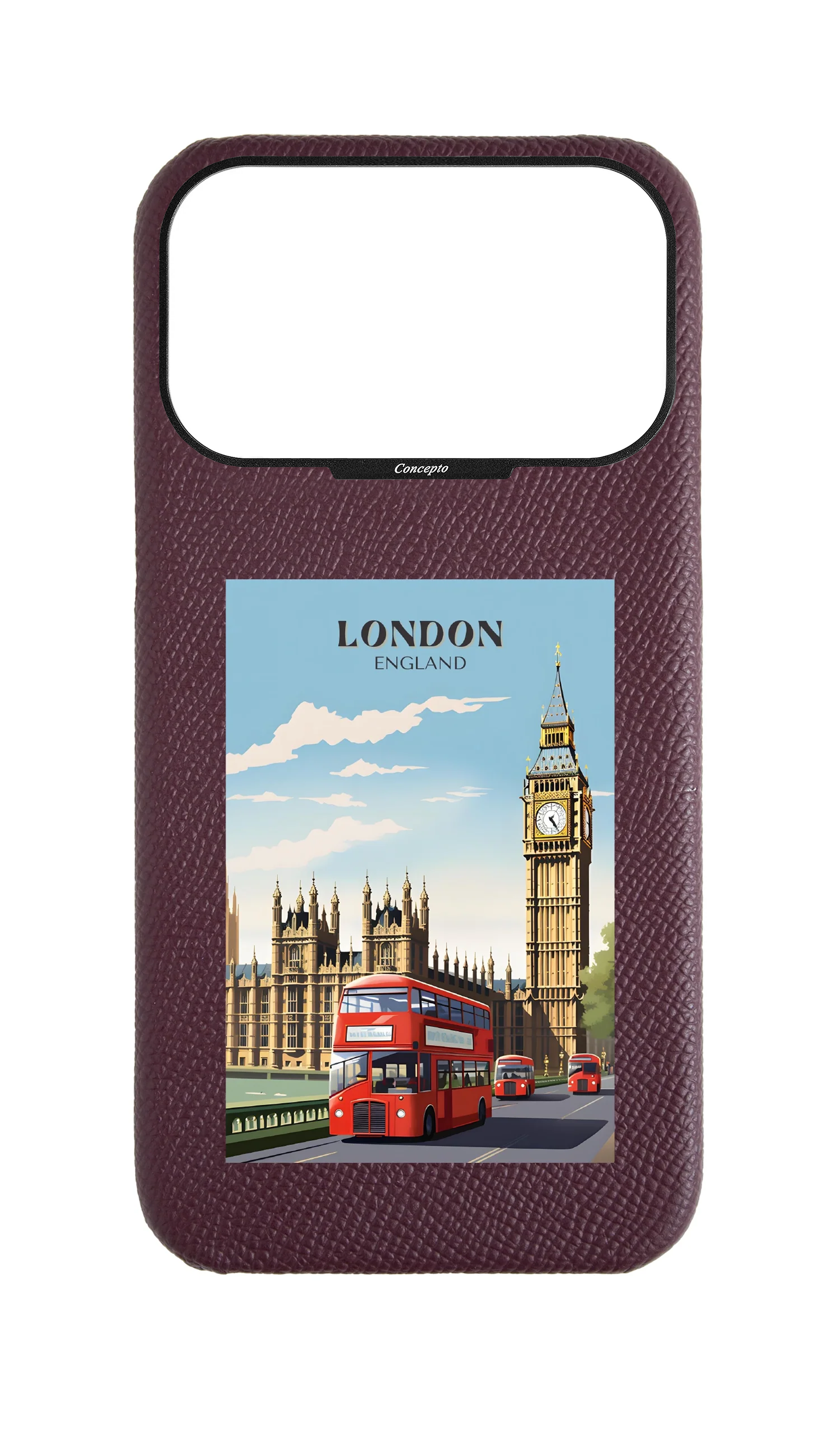 Maroon Strapless Epsom Case - London