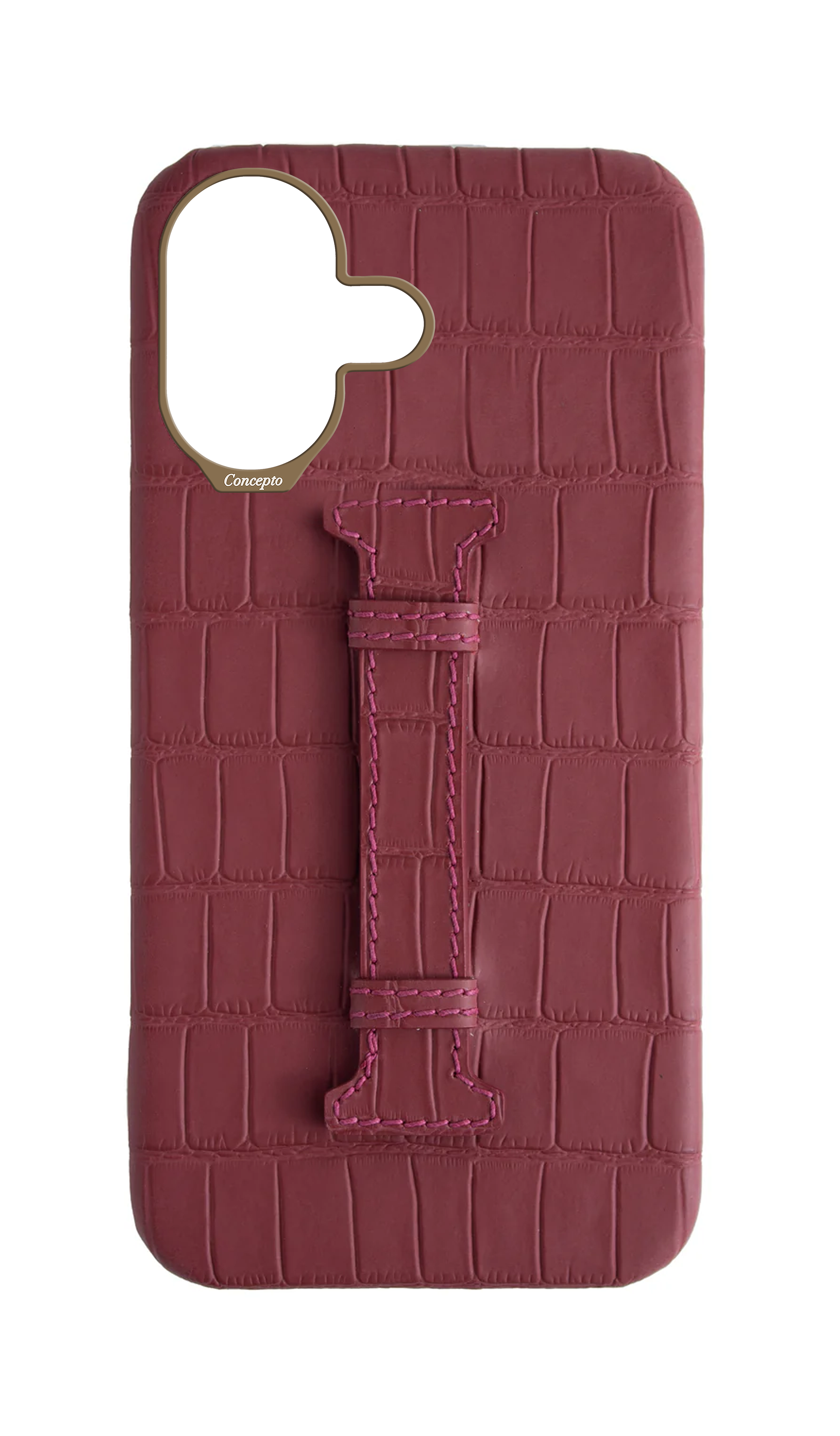 Matte Maroon Embossed Crocodile Case