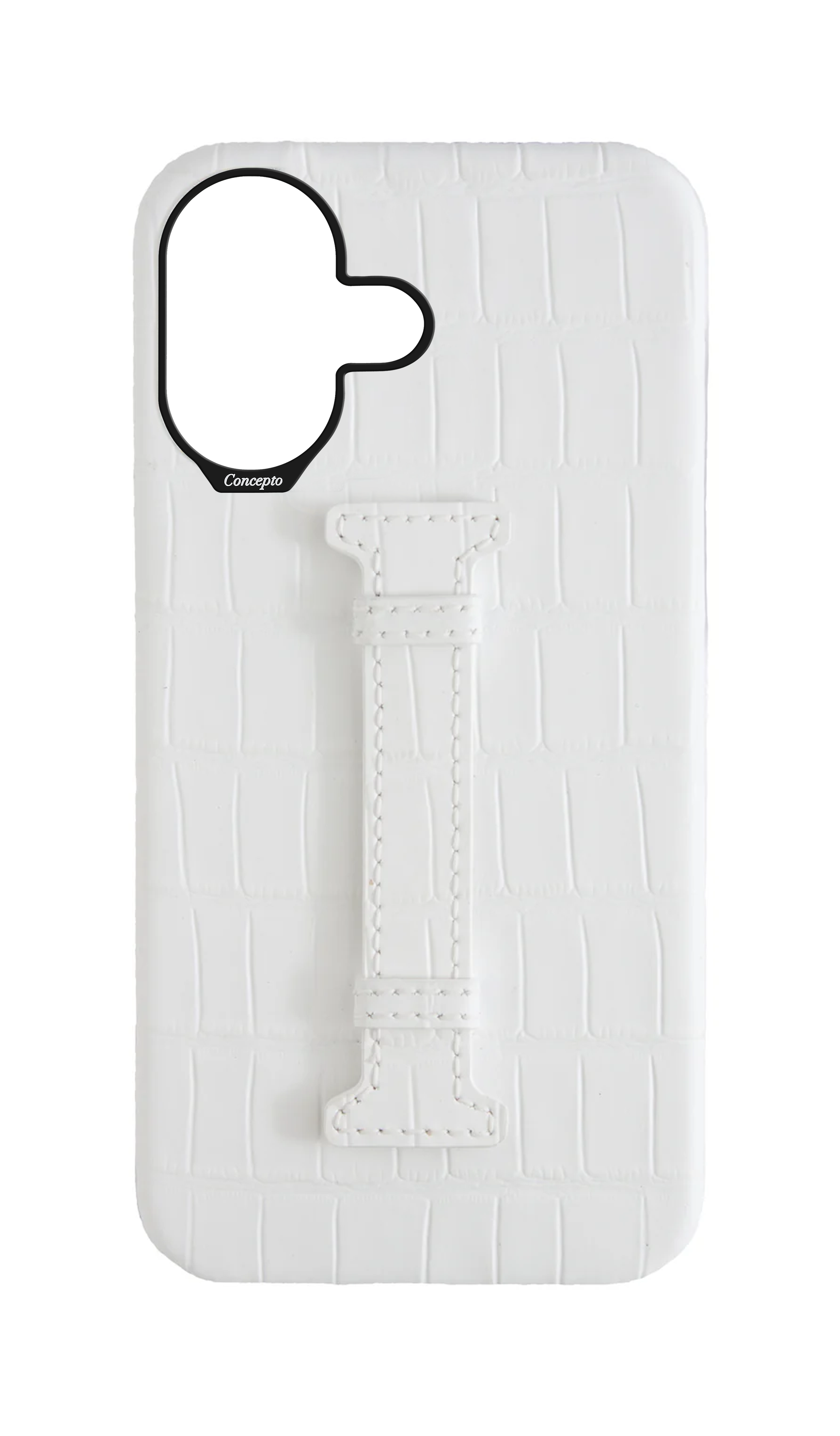 Matte White Embossed Crocodile Case