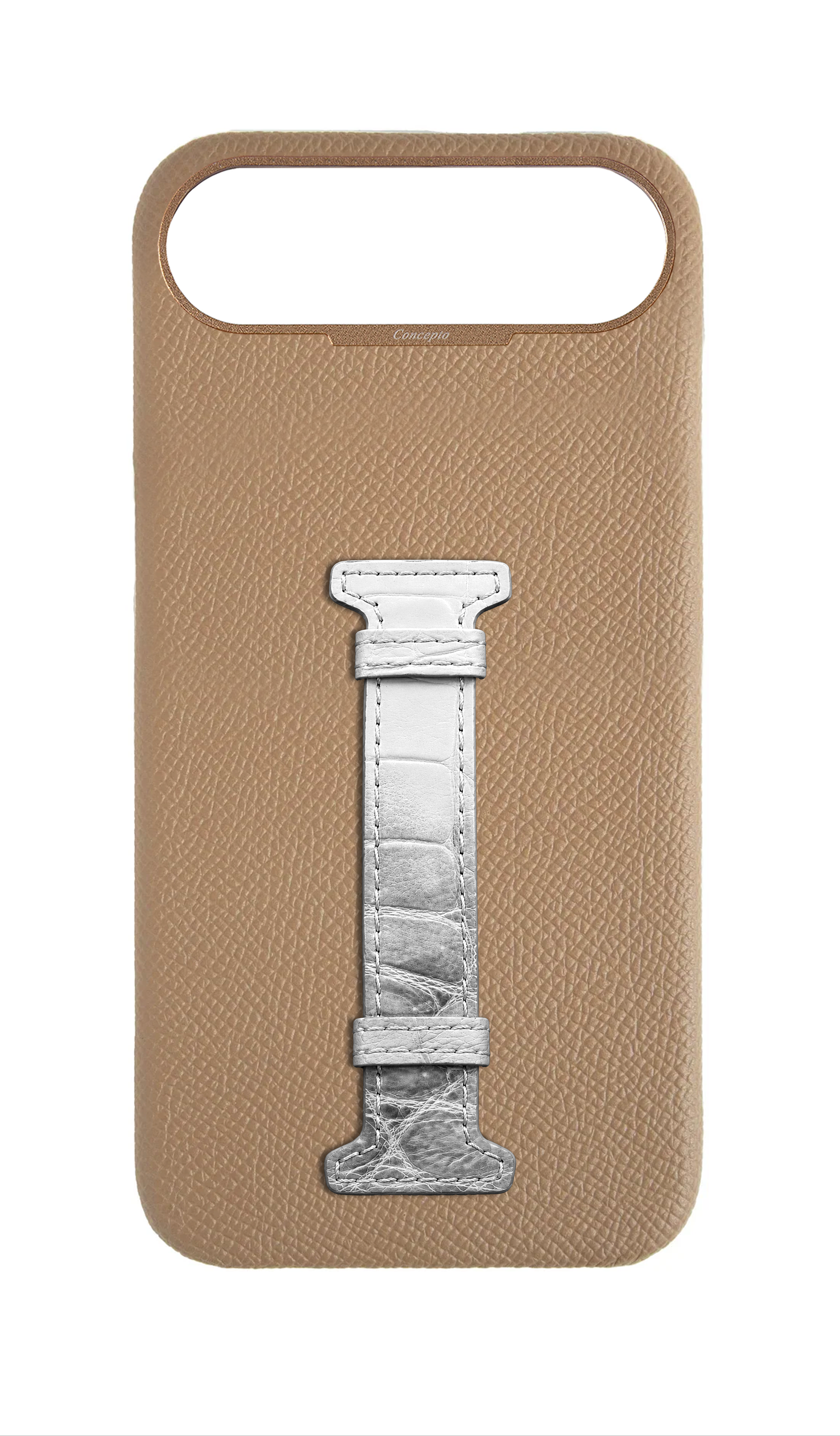 Beige Himalayan Exotic Crocodile Middle Strap Case