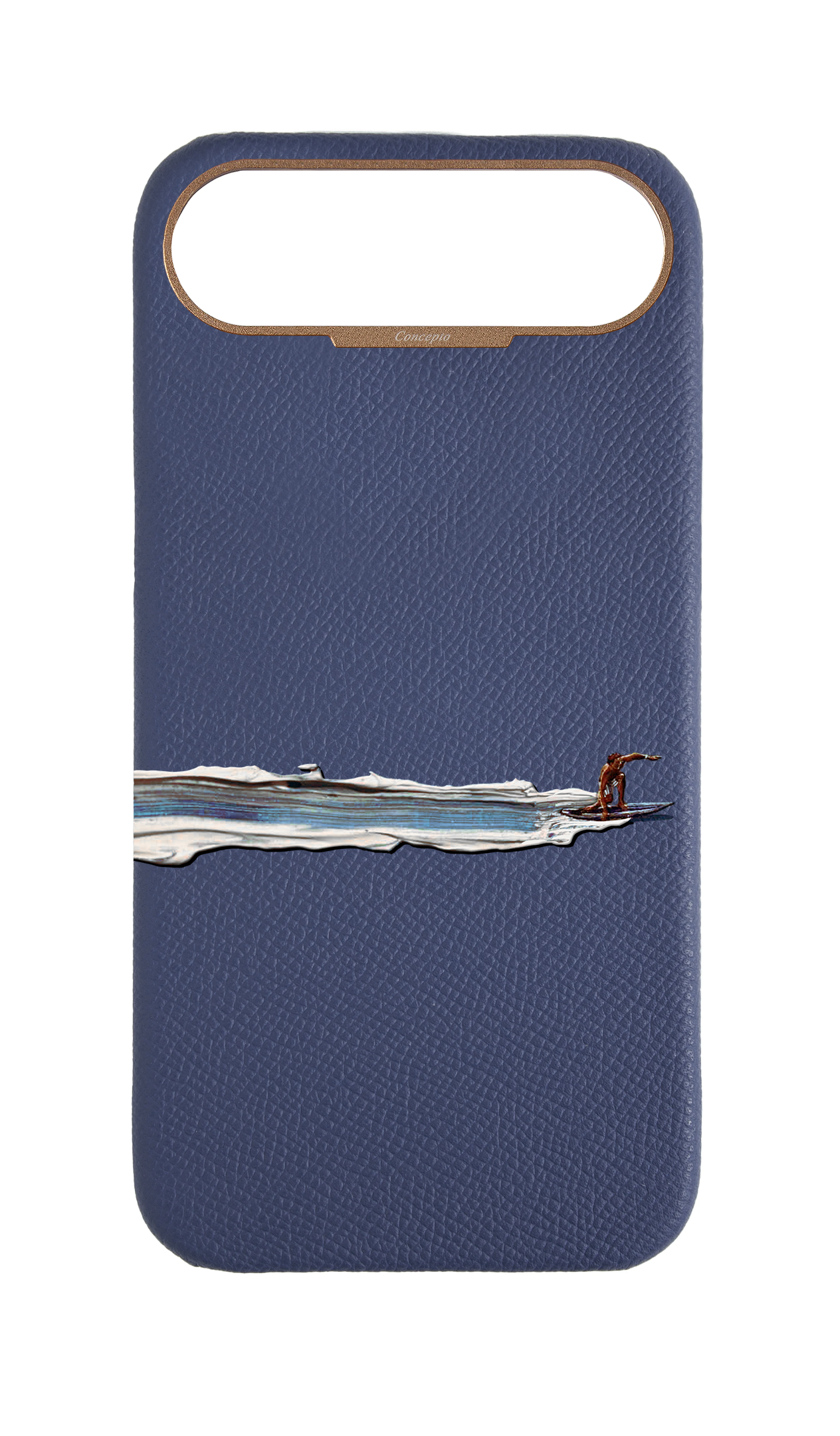 Navy Strapless Epsom Case - Surfing