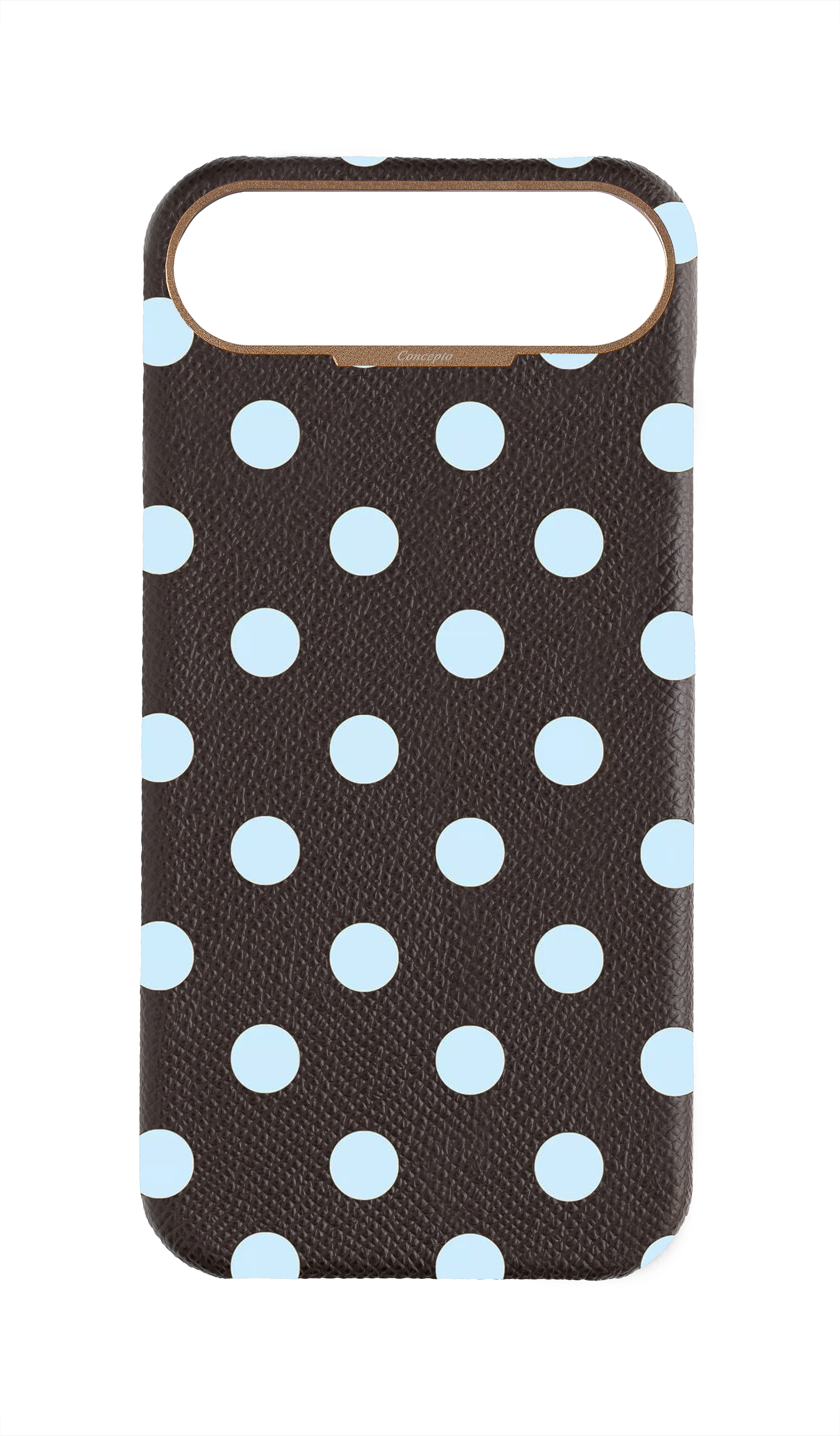 Brown Strapless Epsom Case - Polka Dots