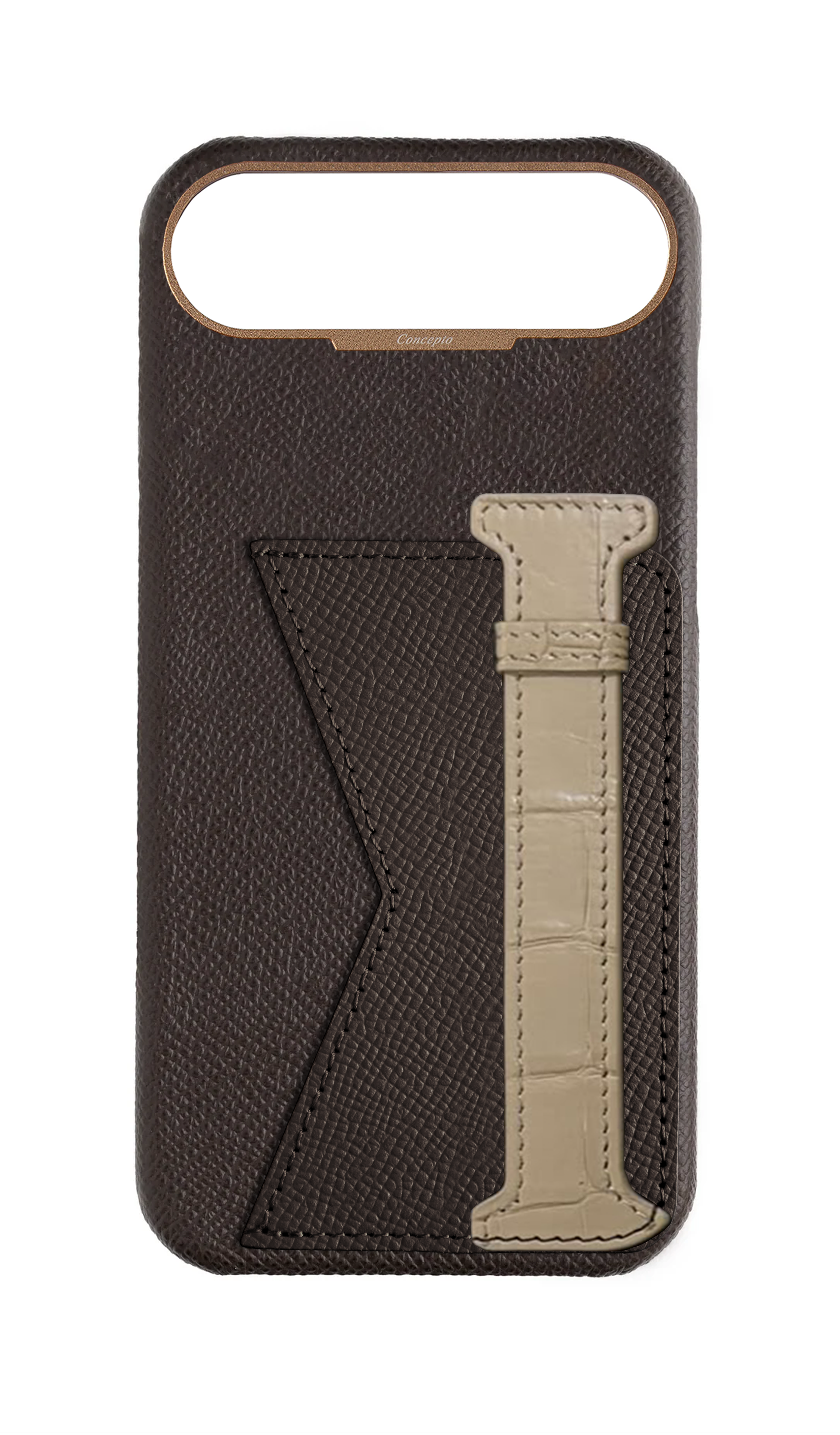 Brown / Beige Exotic Crocodile Duo Case