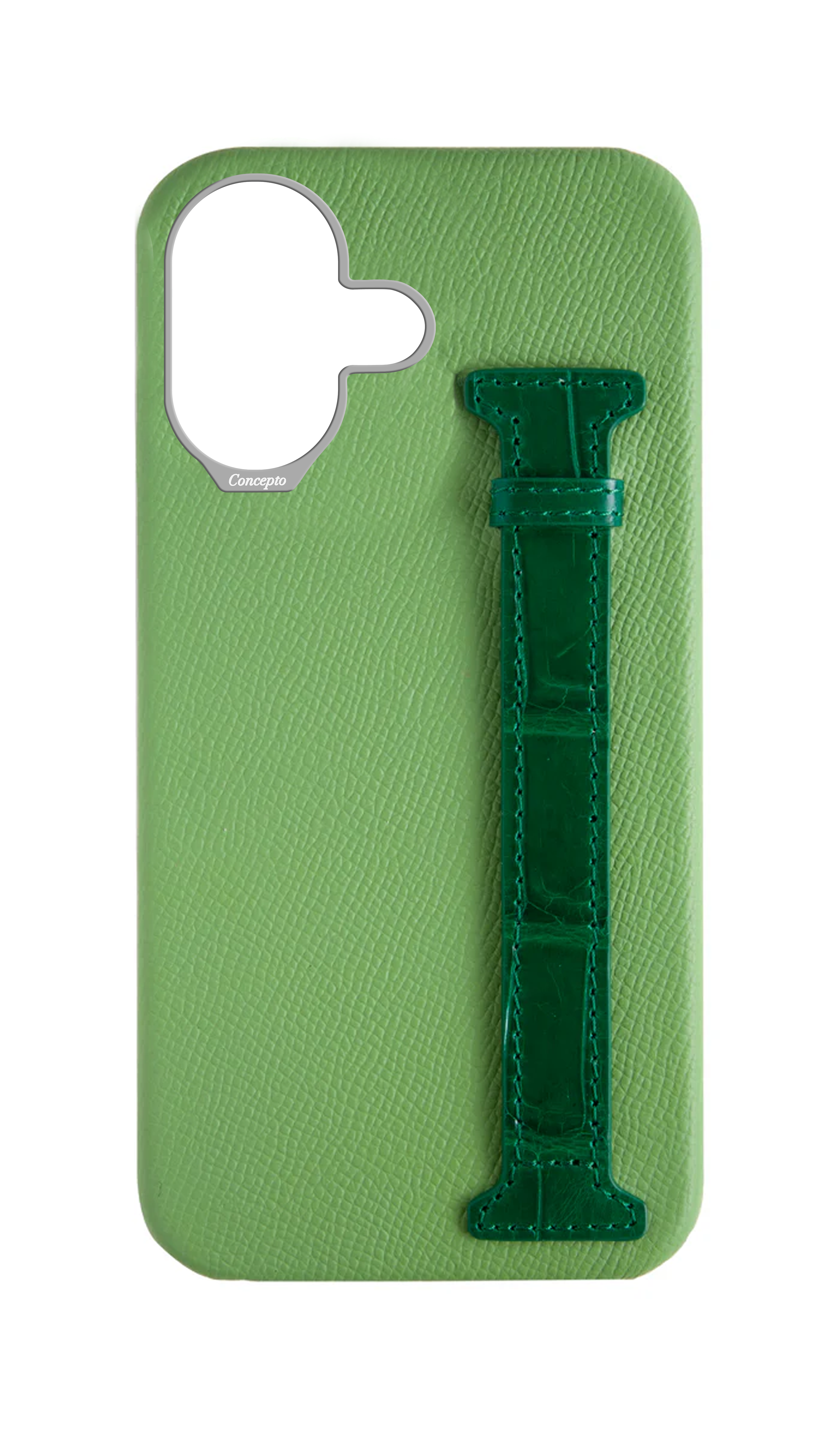 Leaf Green / Royal Green Exotic Crocodile Side Strap Case