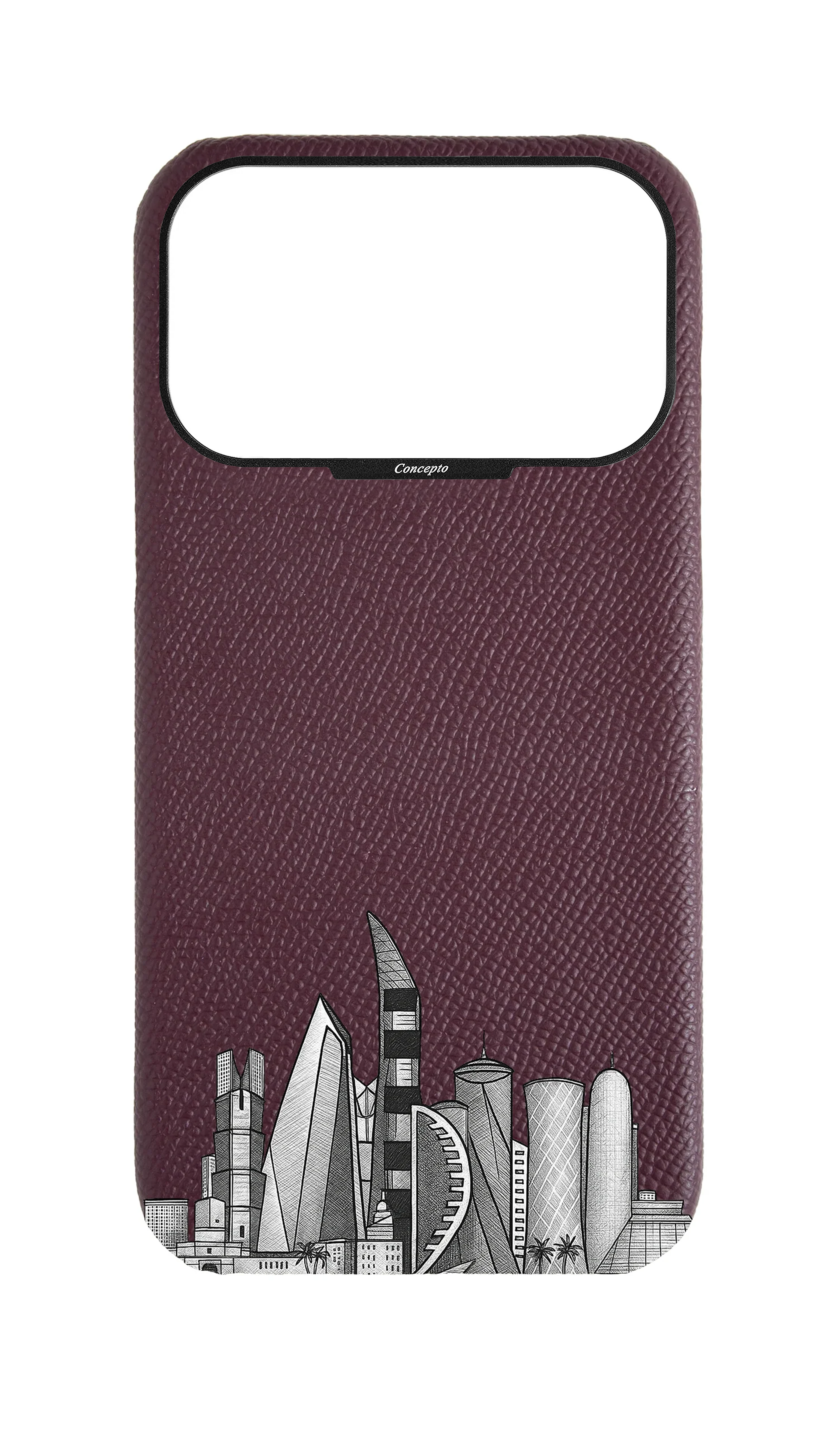 Maroon Strapless Case - Doha Skyline