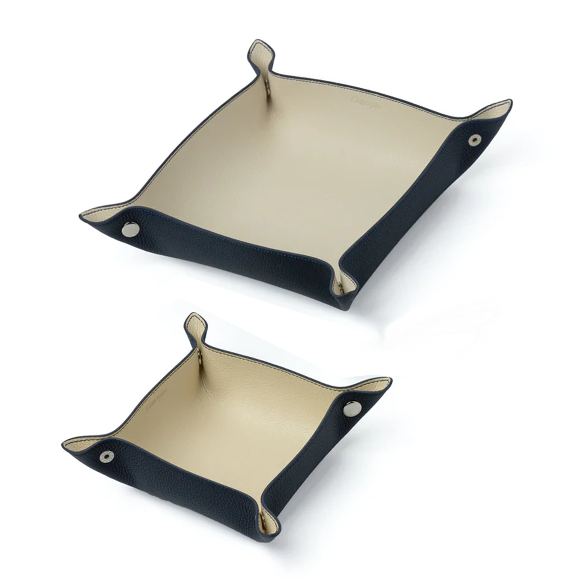 Navy / White Leather Tray