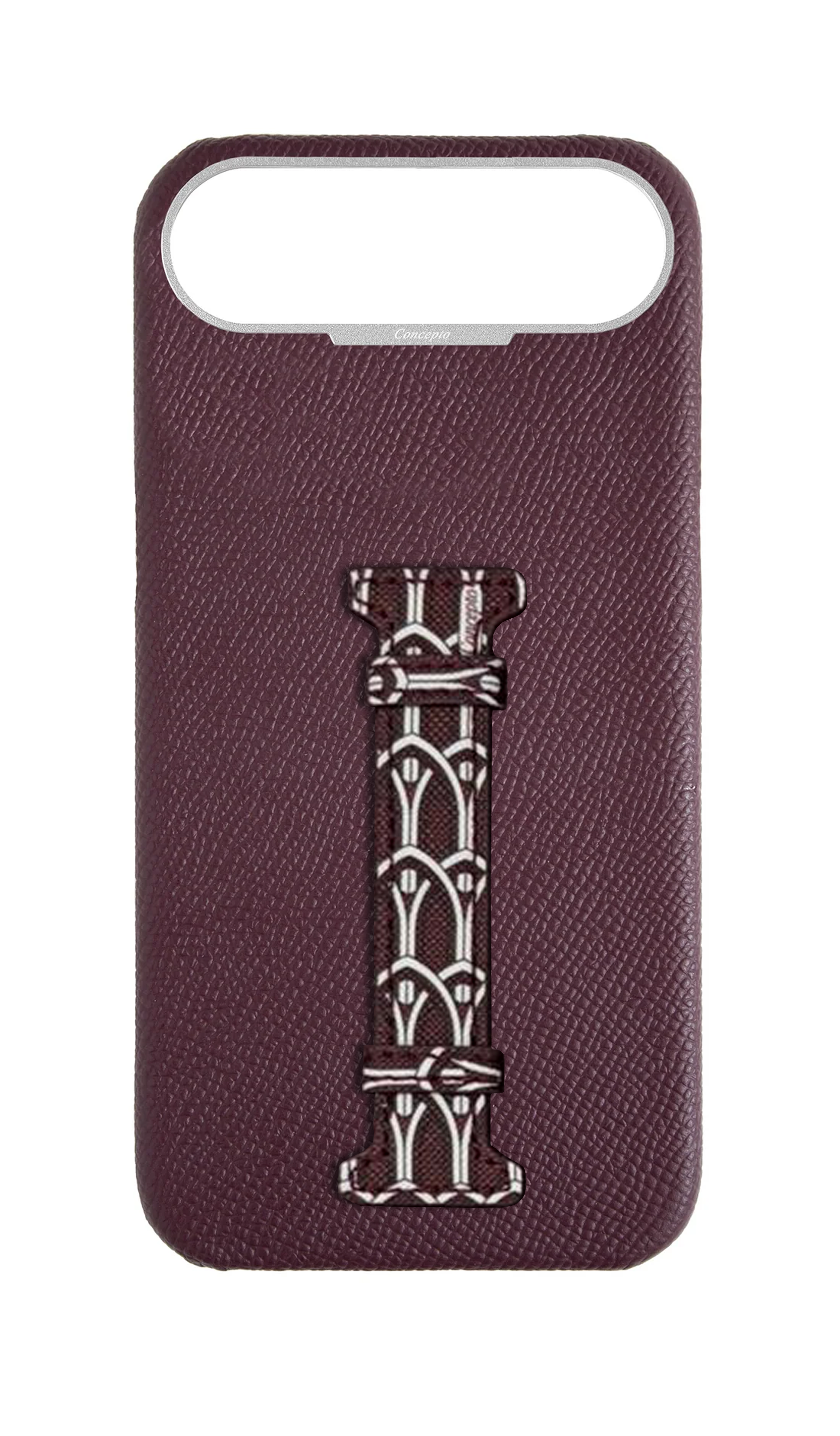 Maroon Monogram Middle Strap Case