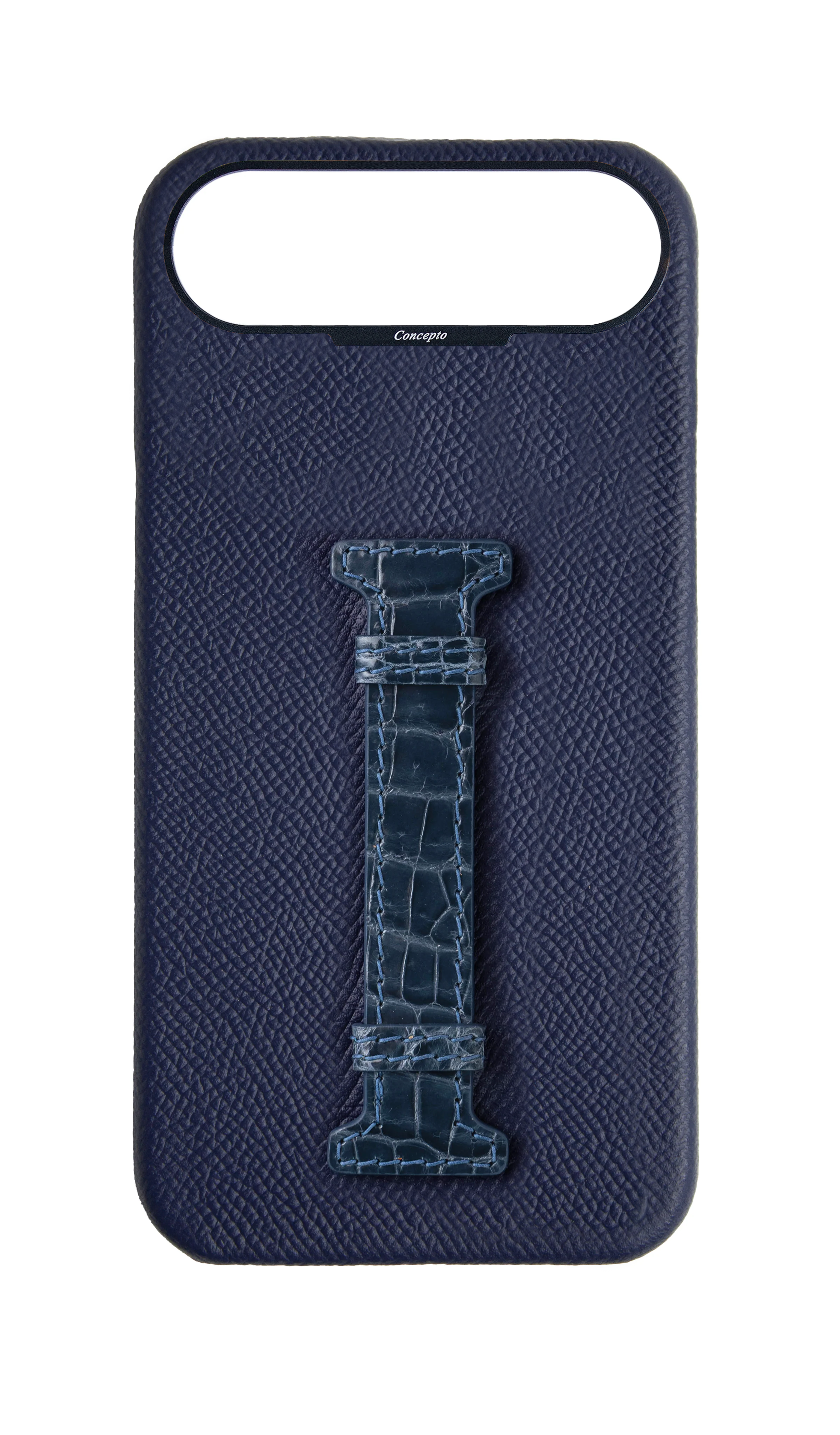 Navy Exotic Crocodile Middle Strap Case
