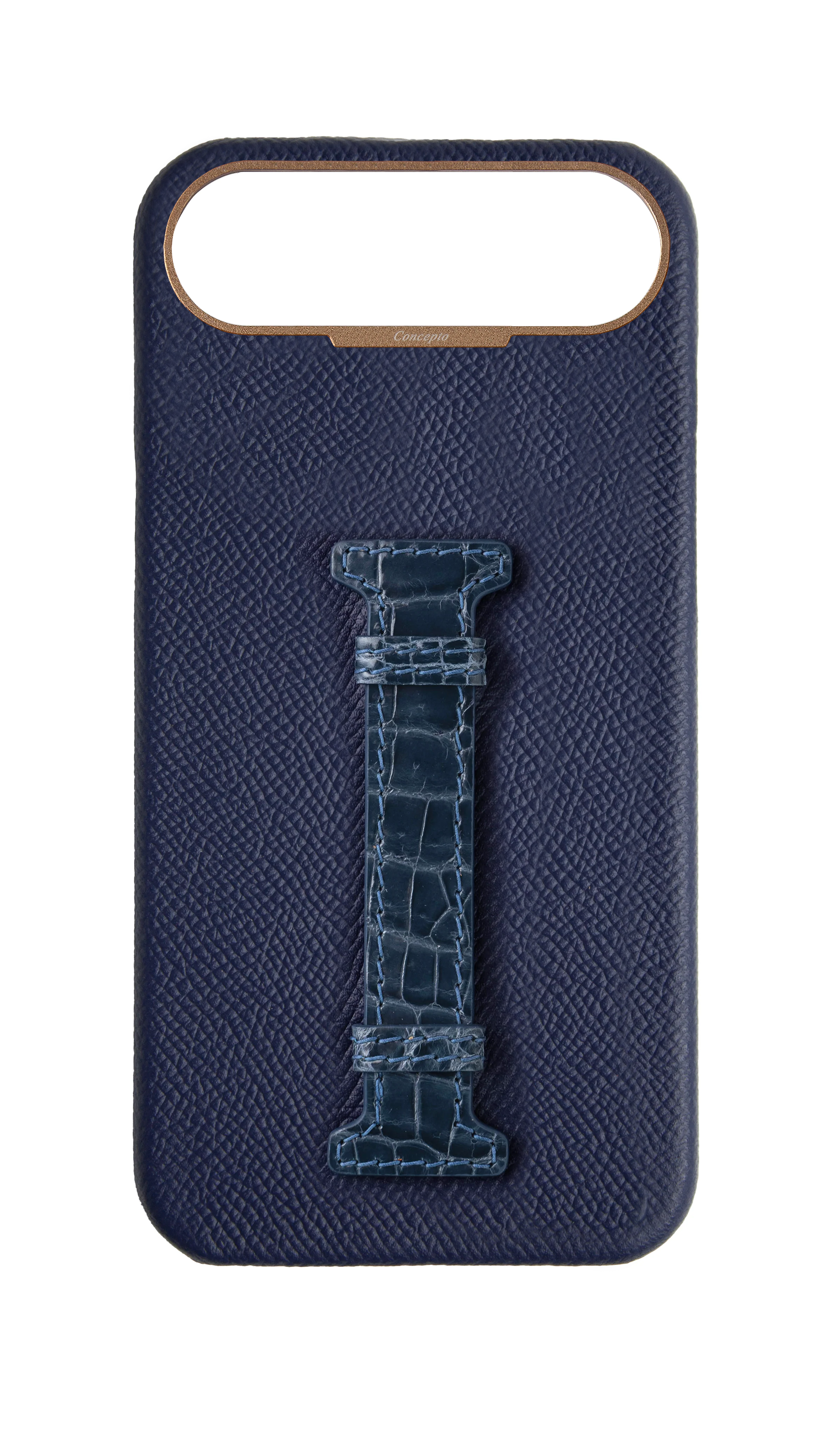 Navy Exotic Crocodile Middle Strap Case